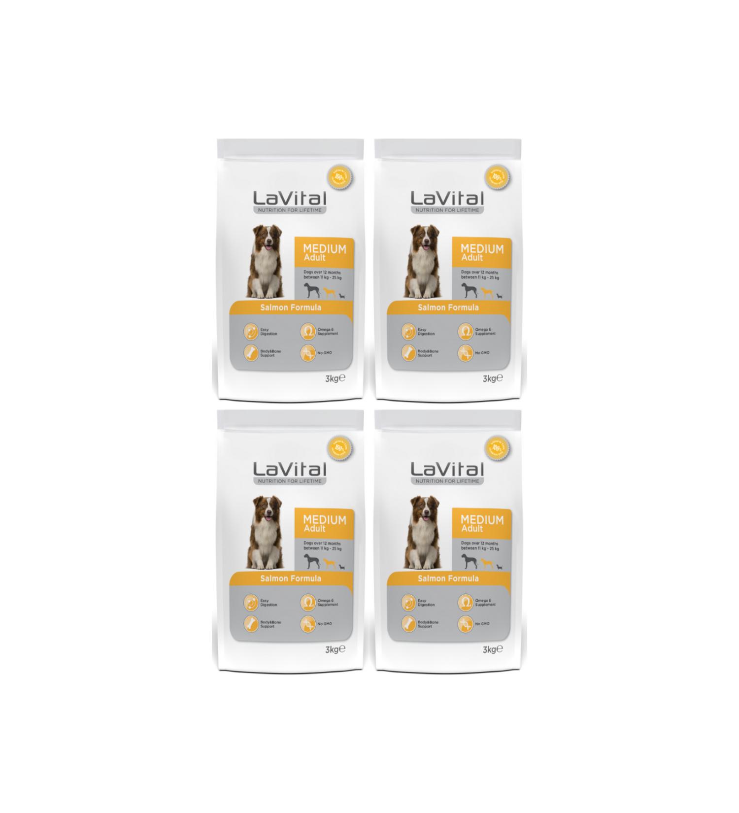 La Vital LaVital Salmon Medium Breed Adult Dog Food 3 kg - 4 Pieces