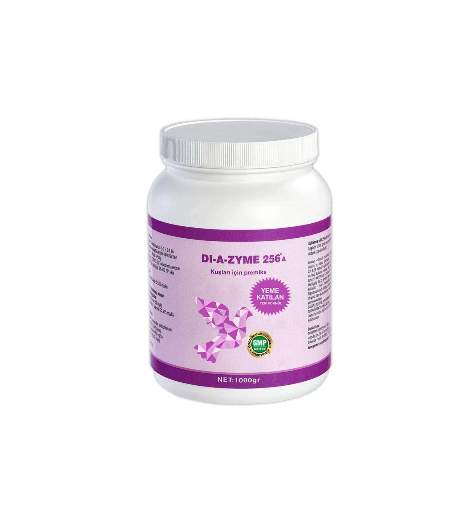 MALATYAYEM Diazyme 256 Probiotic Digestive Regulator Added to Feed 1kg -Budgie-Pigeon-Parrot-Canary