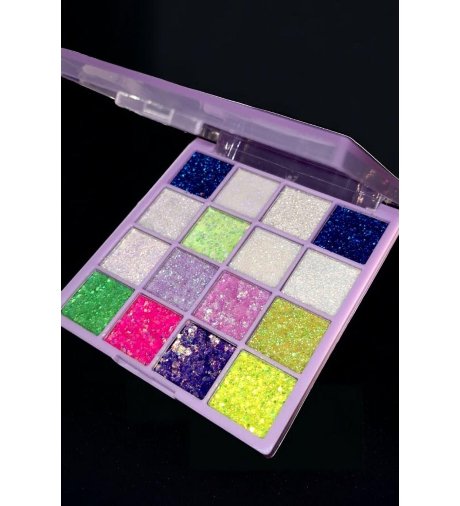 Gtir Beauty GLITTER 16 GLITTER EYESHADOW PALETTE - For Face and Body