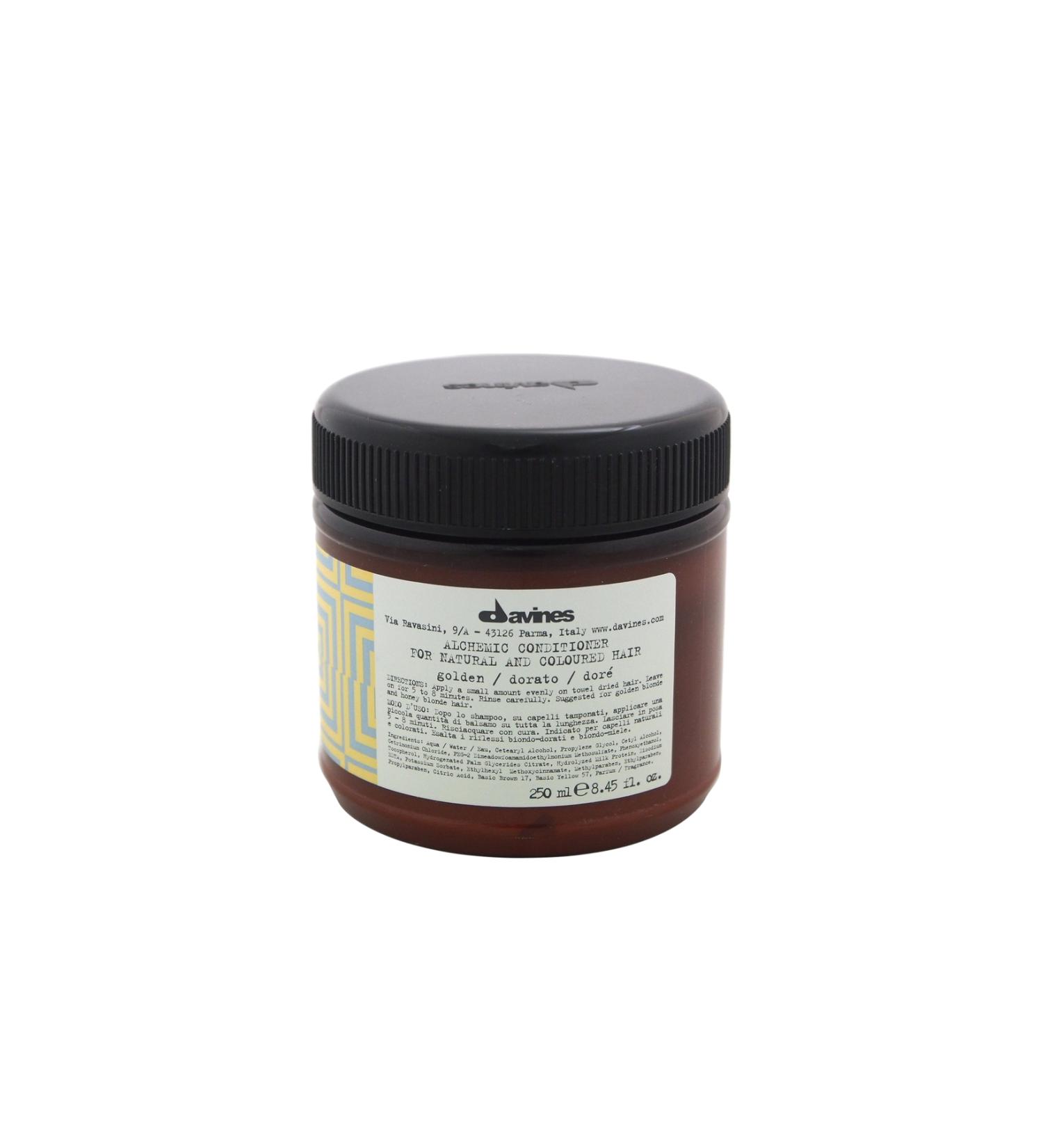 Davines Alchemic Golden Hair Conditioner - Color protecting cream for golden blonde and honey hair (250ml)