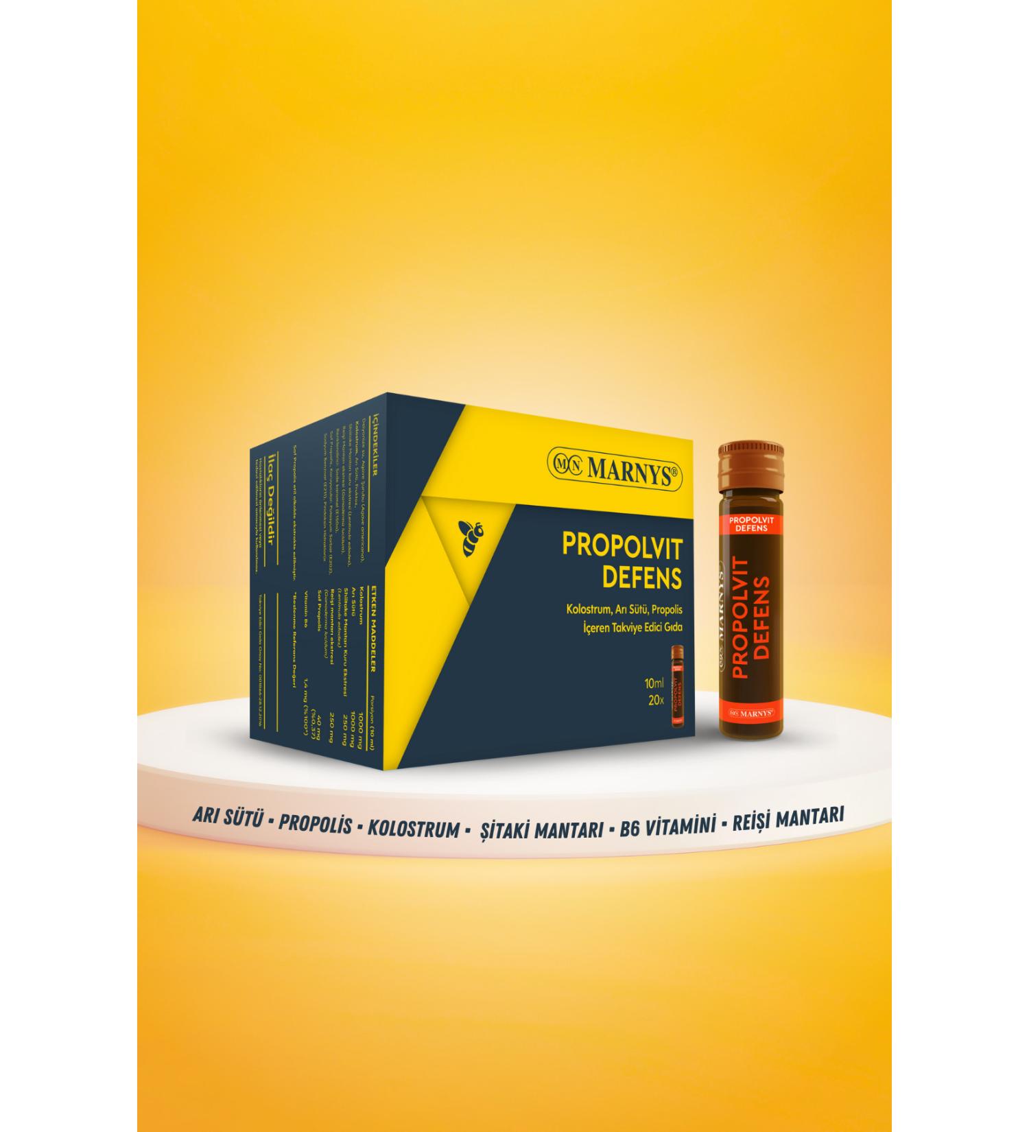 Marnys | Propolvit Defens - Royal Jelly Propolis Colostrum Shiitake Mushroom Reishi Mushroom