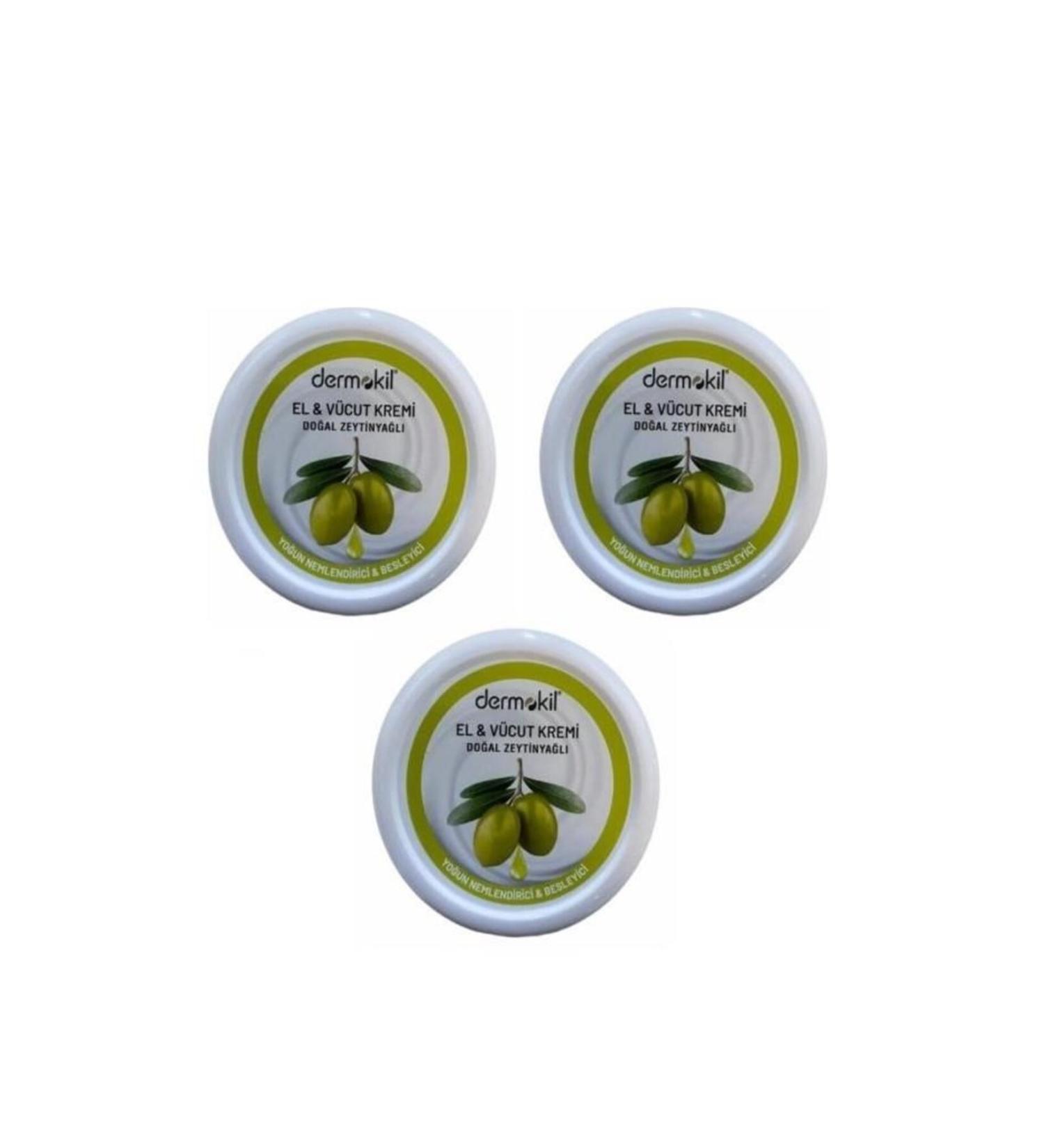 Dermokil Natural Olive Oil Hand Cream 220ml x 3 Pieces