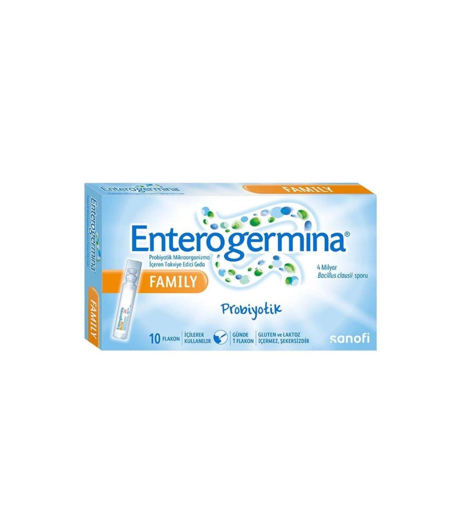 Enterogermina Family Probiotic Microorganism Containing Food Supplement 10 Vials