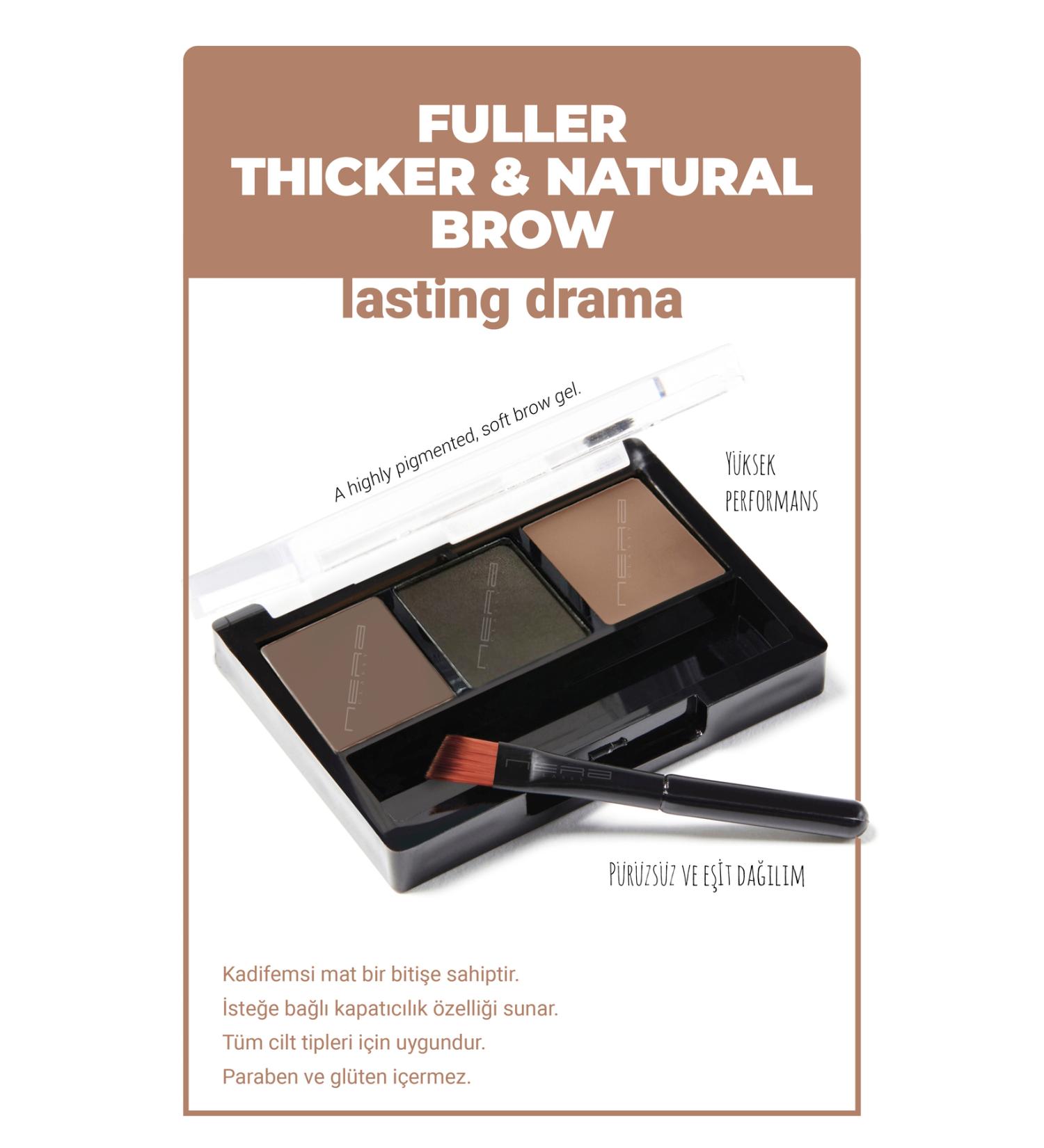 Nera Classy Brow Pro Palette Eyebrow Shadow Soft Brown Gel