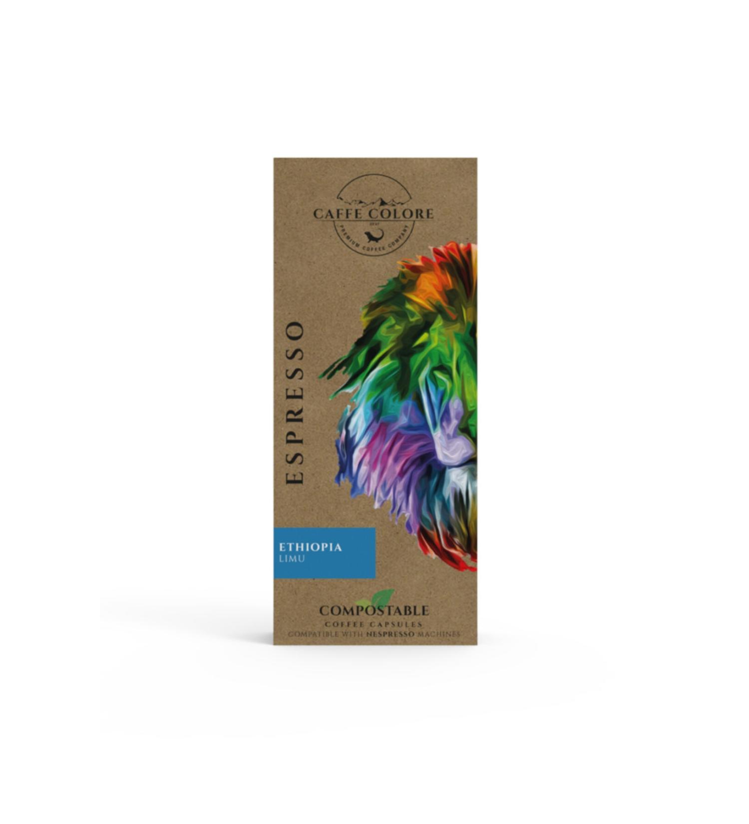 Caffe Colore Espresso Ethiopia Limu Bio Capsule Coffee - 10 Pieces