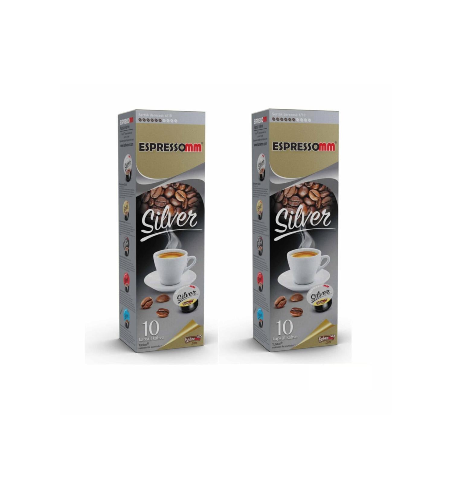 ESPRESSOMM Tchibo Cafissimo Compatible Silver Capsule Coffee (20 PCS)