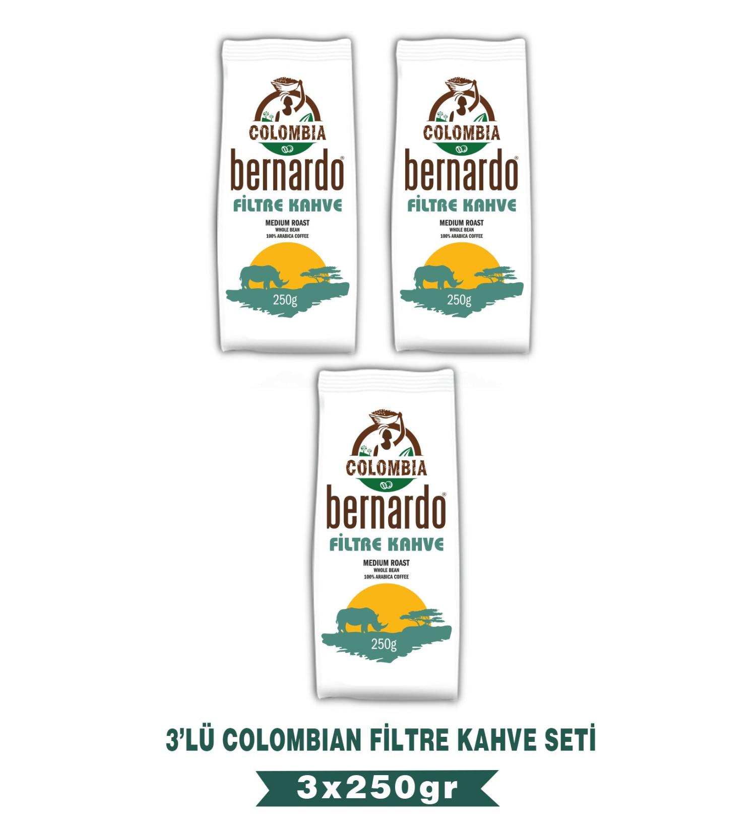 Bernardo Colombian Filter Coffee 250 gr Set of 3