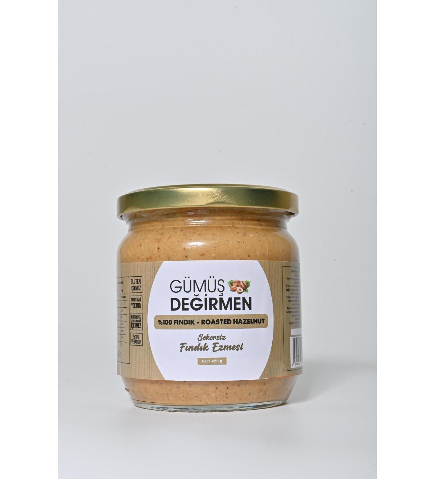 SILVER MILL SUGAR-FREE HAZELNUT PASTE 420GR GLASS JAR