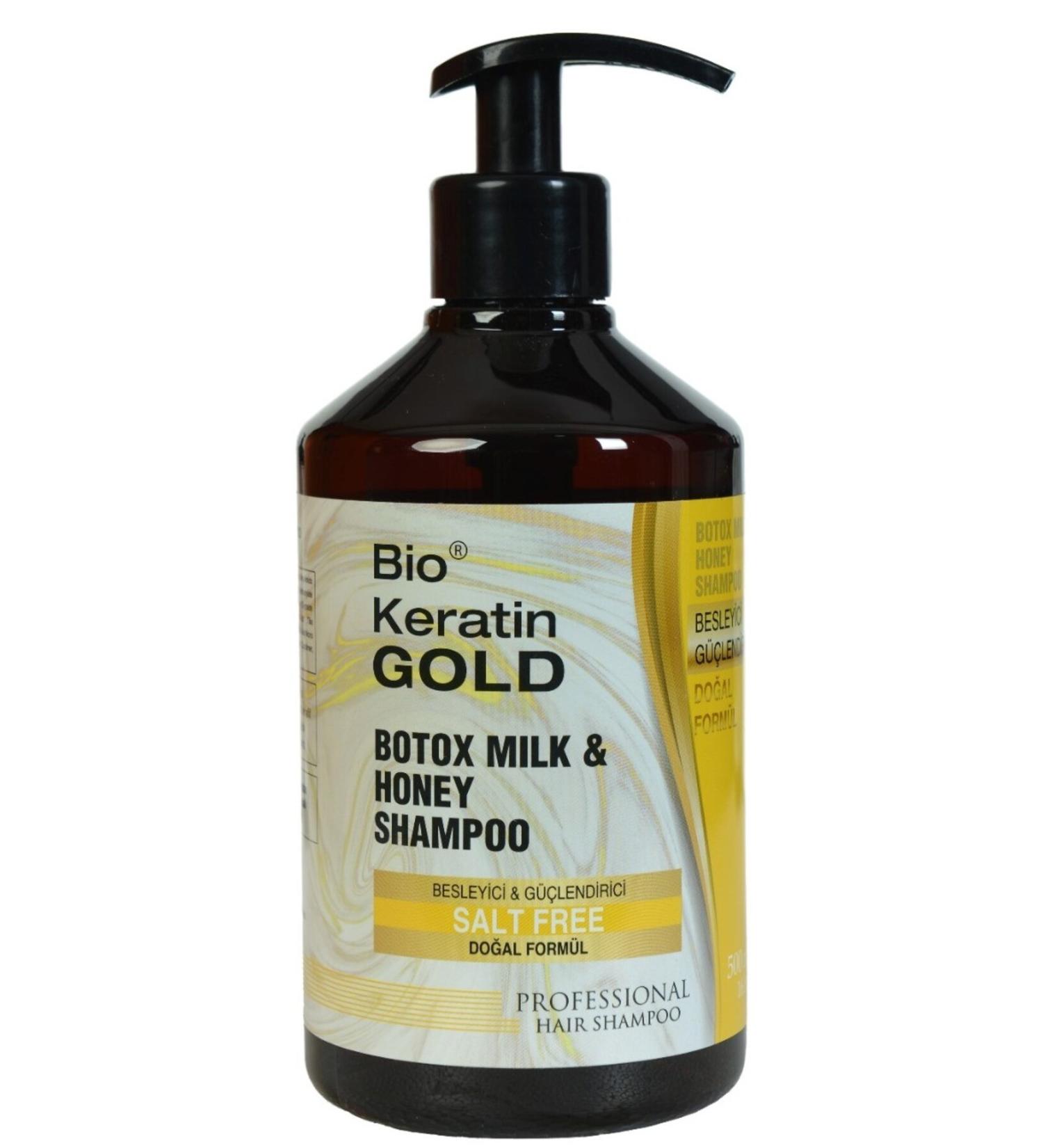 Bio Keratin Gold Milk Honey Extract Repairing Salt-Free Shampoo 500ml