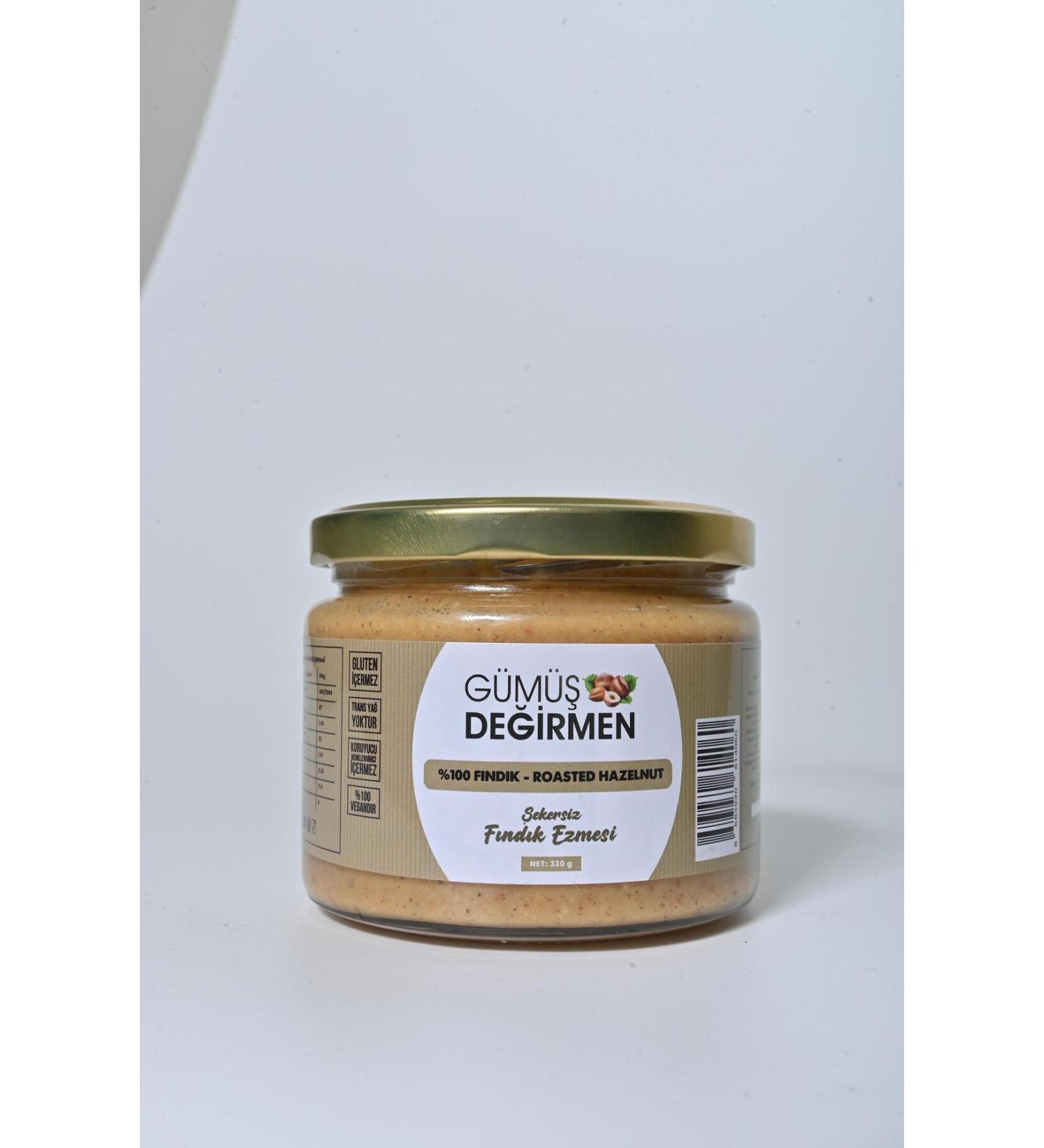 SILVER MILL SUGAR-FREE HAZELNUT PASTE 330GR GLASS JAR