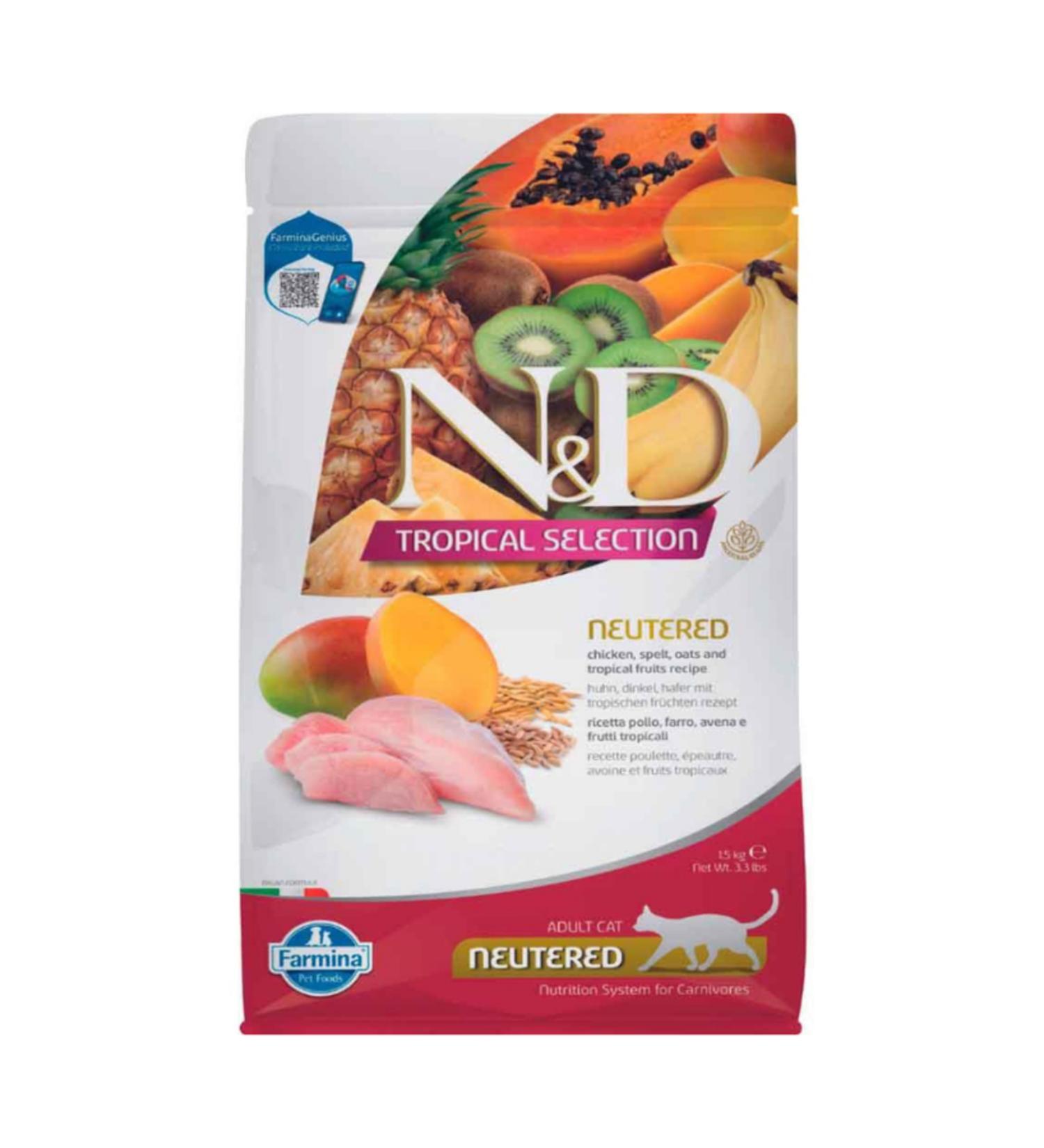 N & D Tropical Selection Chicken Sterilized Cat Food 1.5 kg