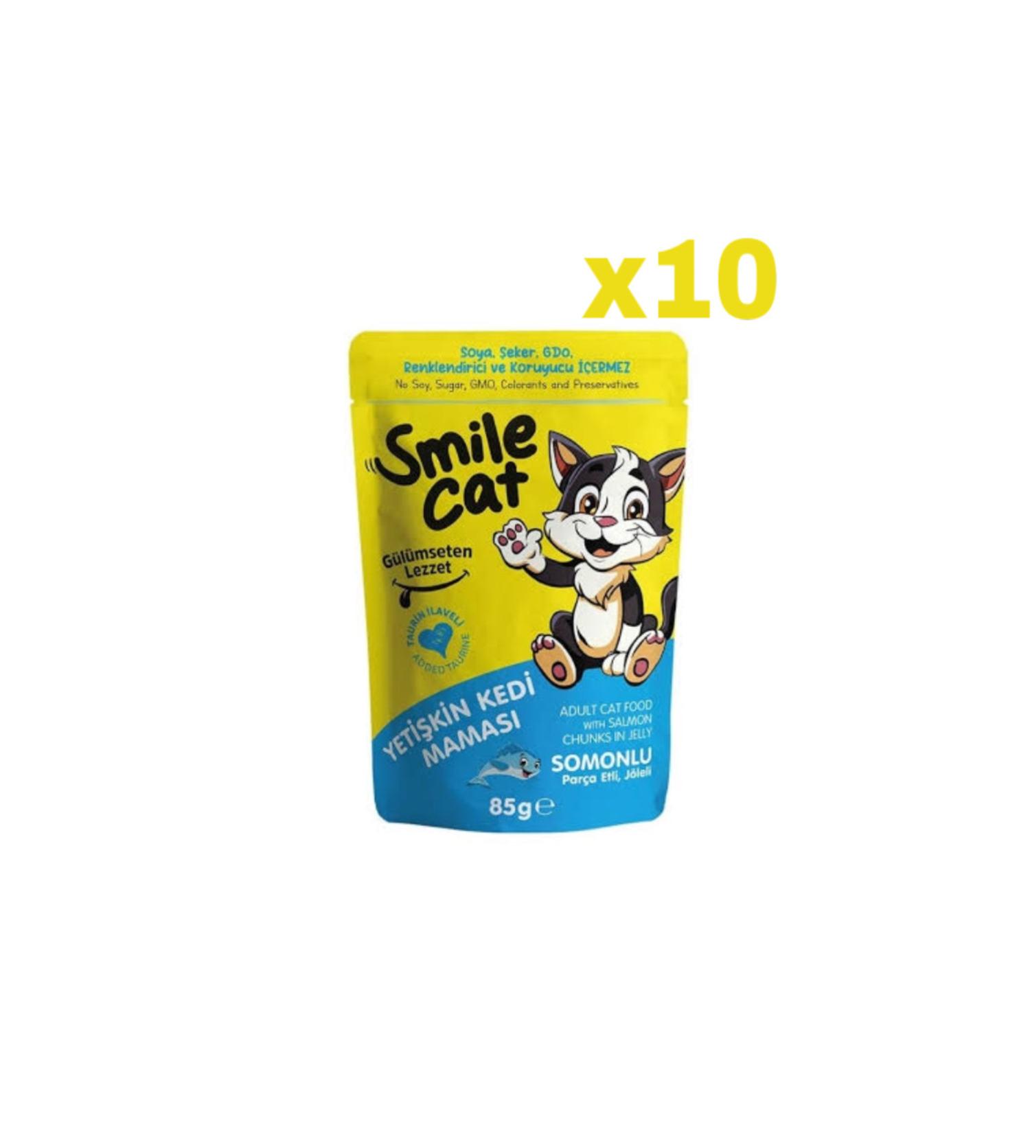 SMILE Cat Pouch Salmon Adult 10 Pieces (1X85GR)