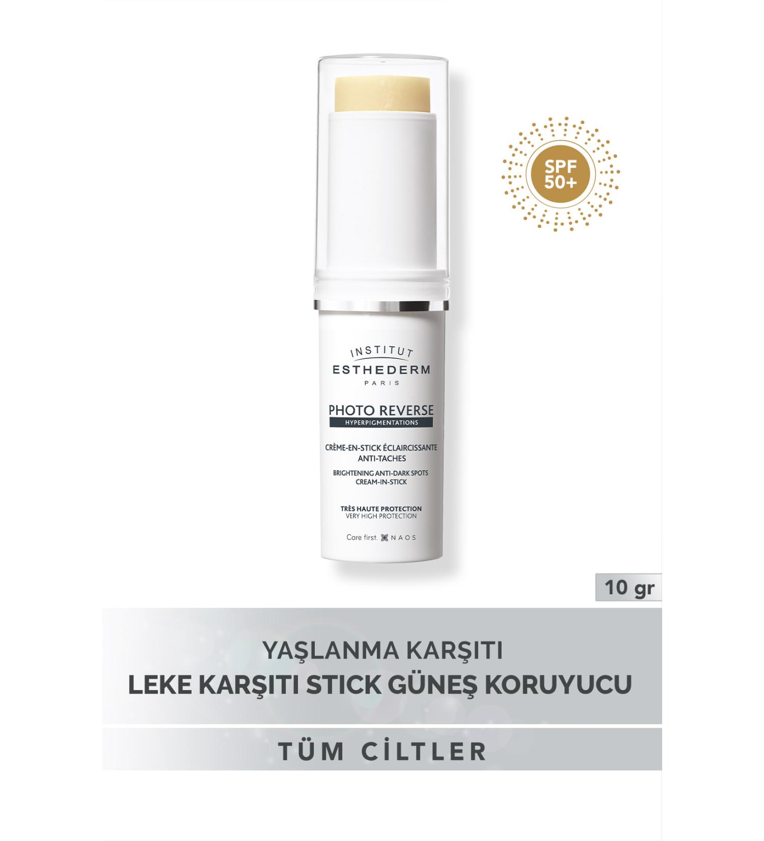 INSTITUT ESTHEDERM Photo Reverse Cream In Stick Anti-Stain UVA/UVB SPF50+ High Protection Stick Sun Cream 10GR - Buy Online on GoSupps.com