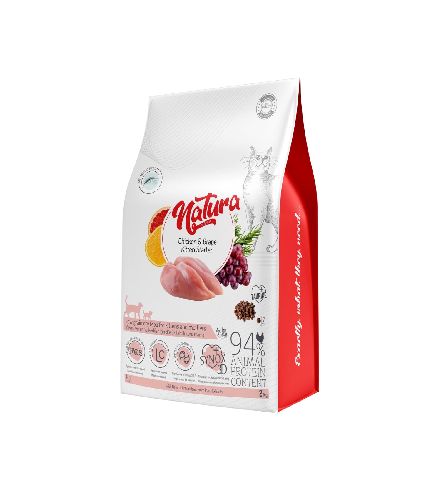Natura Pet LowGrain Kitten Starter Food with Chicken & Grape 2kg