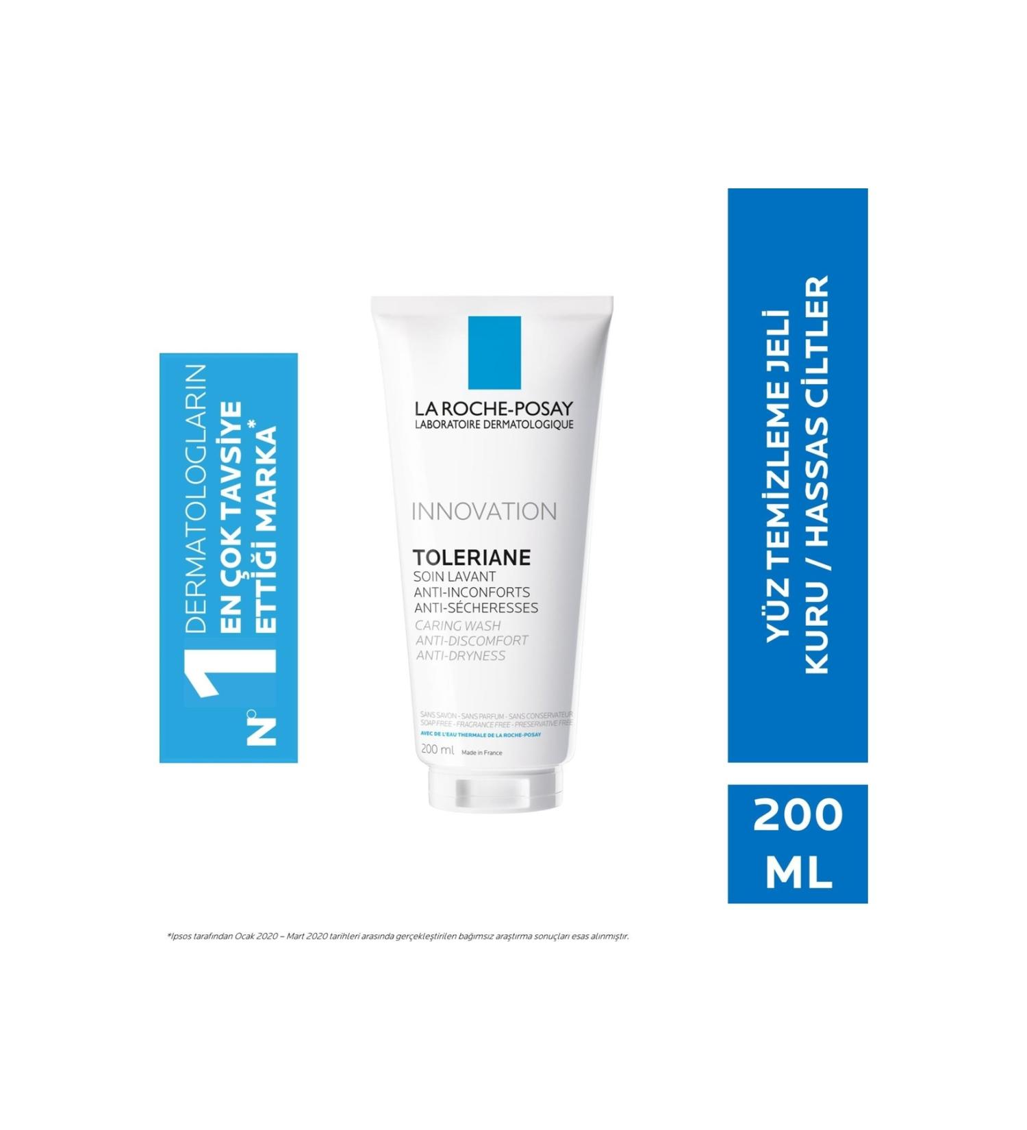 La Roche Posay Toleriane Caring Wash Moisturizing Skin and Makeup Remover Gel 200ml Eliminating Dryness and Anti-Aging - Buy Online on GoSupps.com