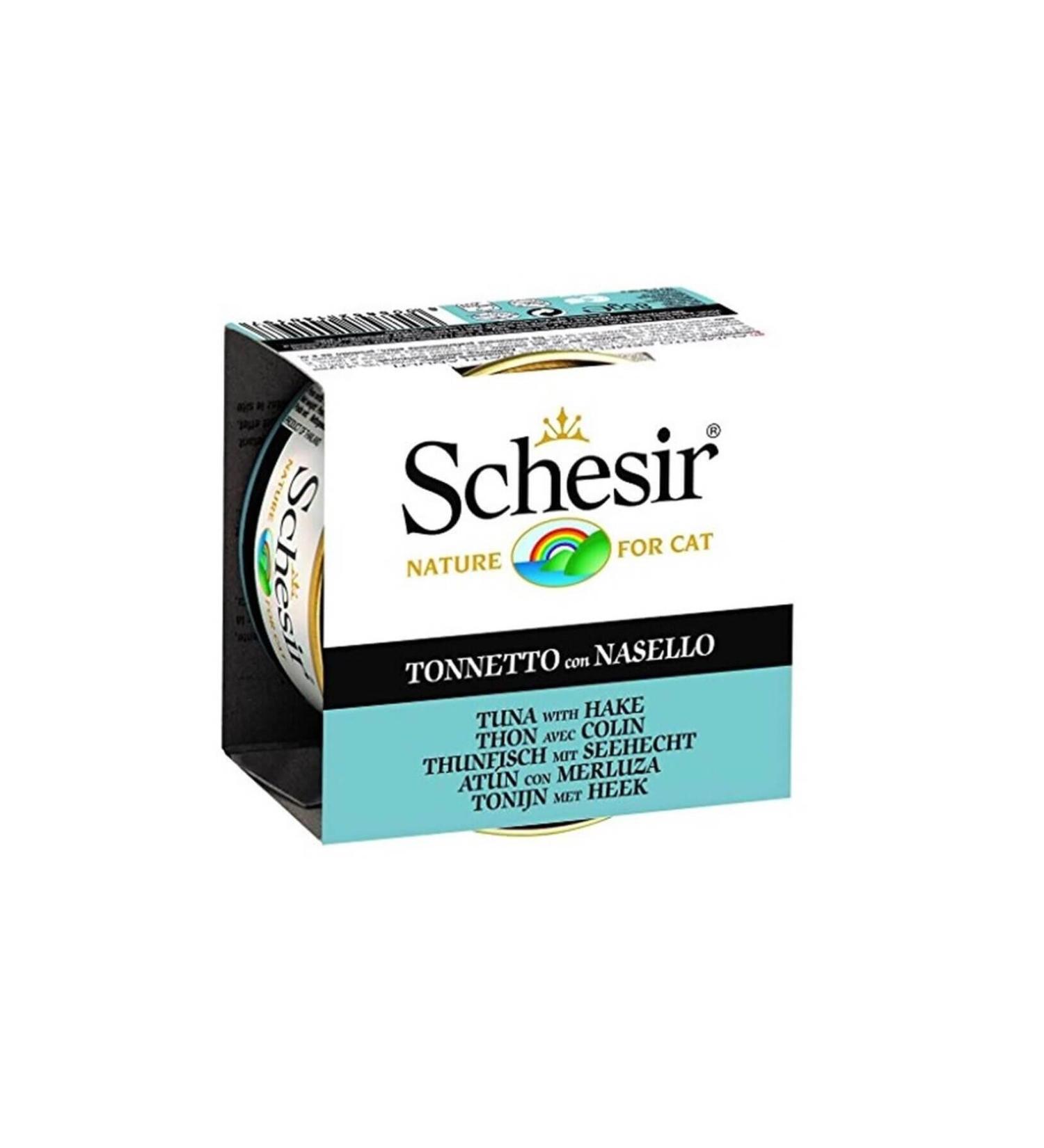 Schesir Tuna and Hake Cat Canned Food 85 gr X 6 Pieces