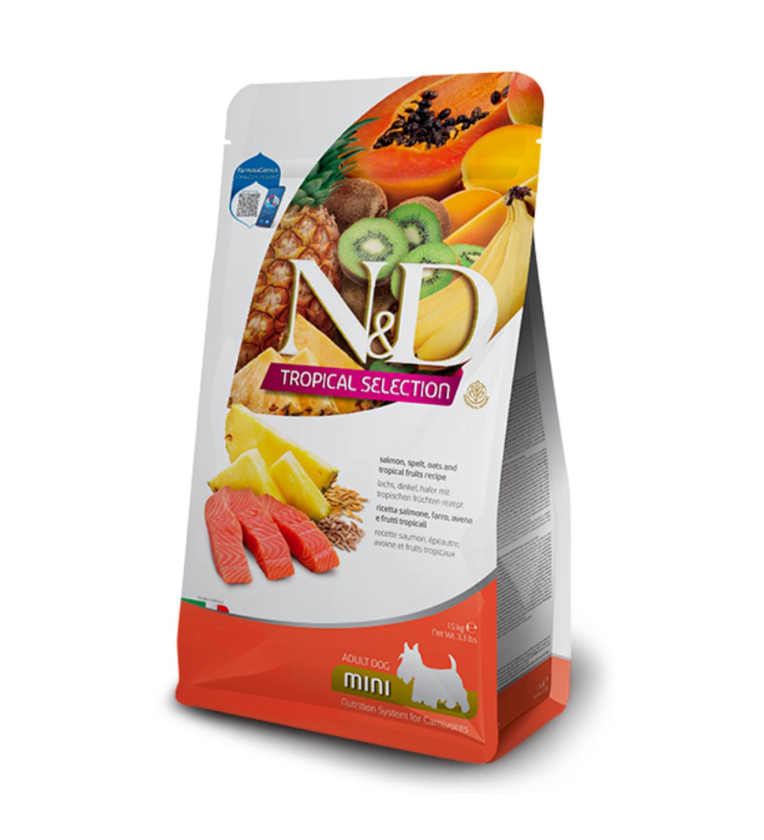 N & D Tropical Selection Mini Salmon Adult Dog Food 1.5 Kg