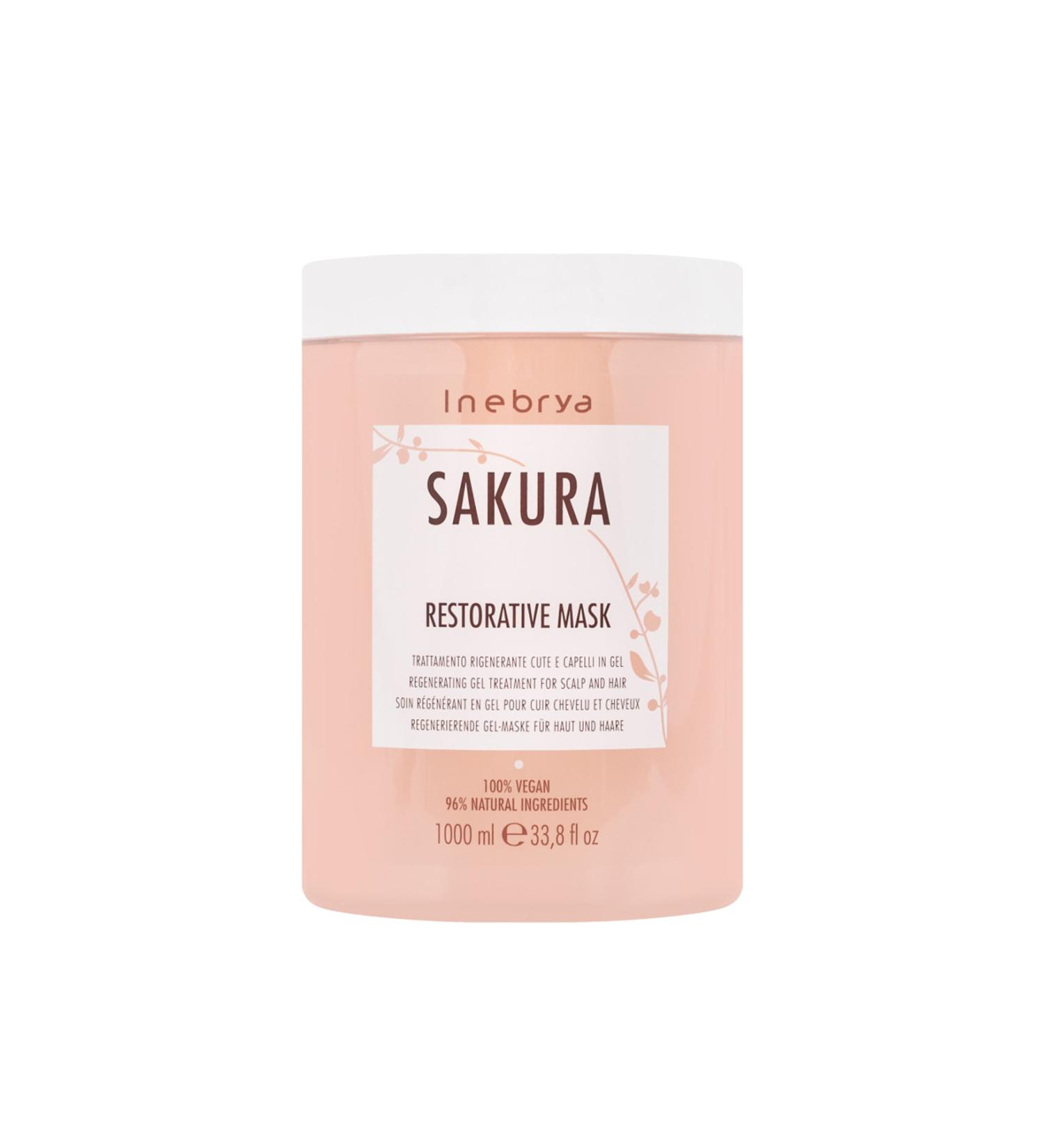 Inebrya Ice cream Sakura Restorative Mask - Revitalizing Regenerating Gel Care Mask (1000 ml)