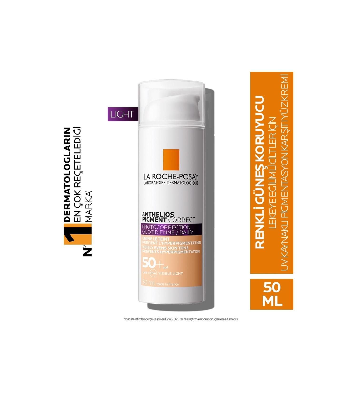 La Roche Posay Anthelios Pigment Correct SPF50 Anti-Blemish Tinted Face Sunscreen Light 50ml