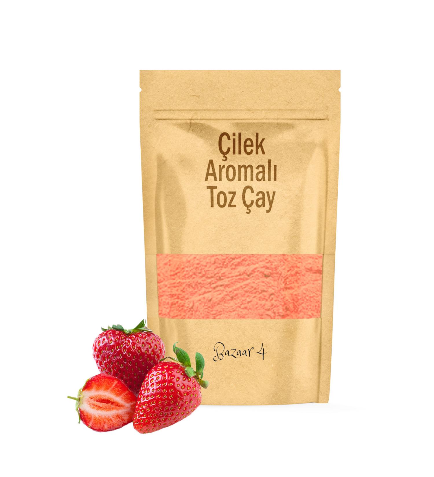 BAZAAR 4 Strawberry Flavored Powder Tea 900 Gr