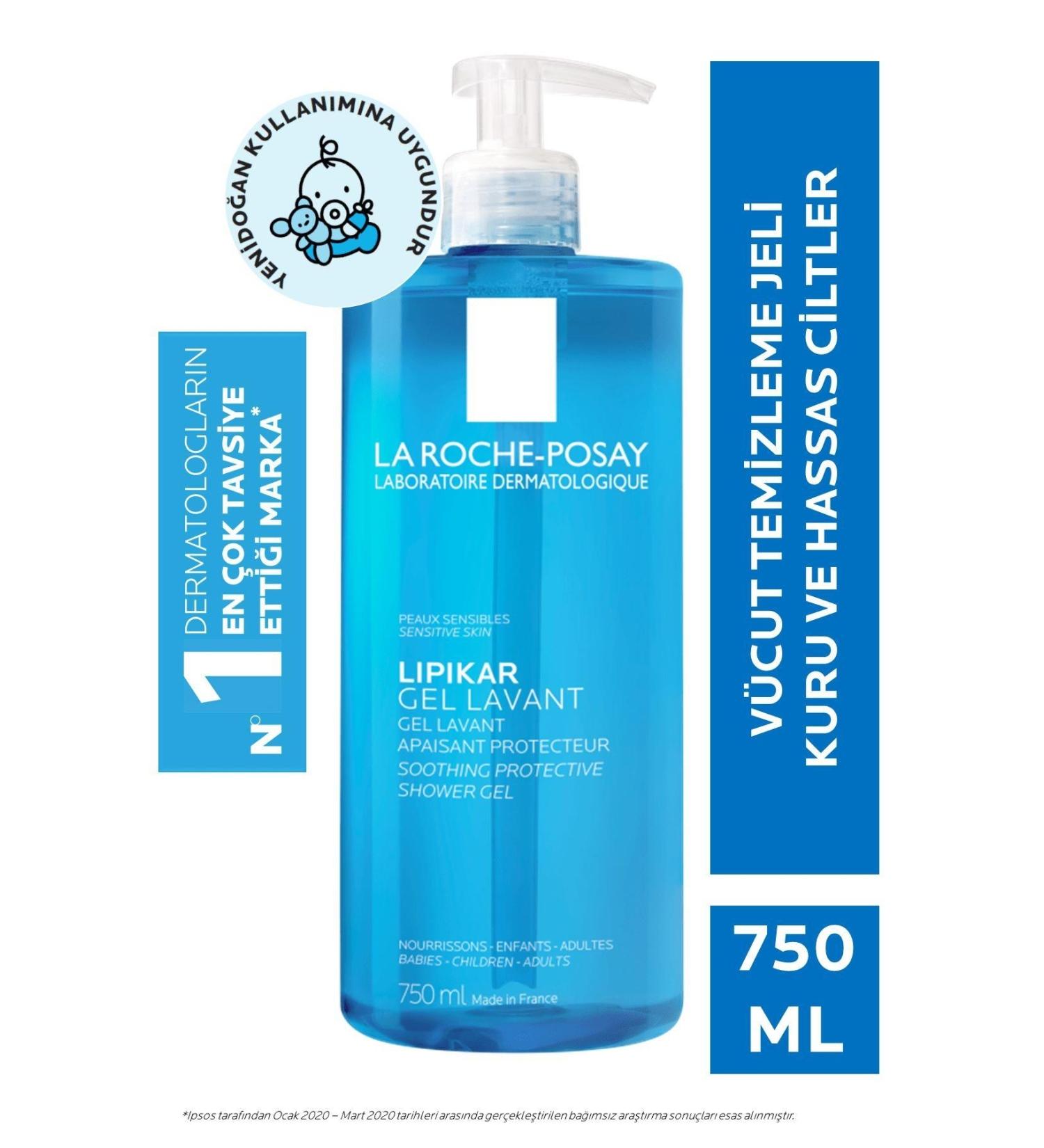 La Roche Posay Lipikar Gel Lavender Paraben-Free Soothing and Protective Gel Cleanser for the Whole Family 750ml