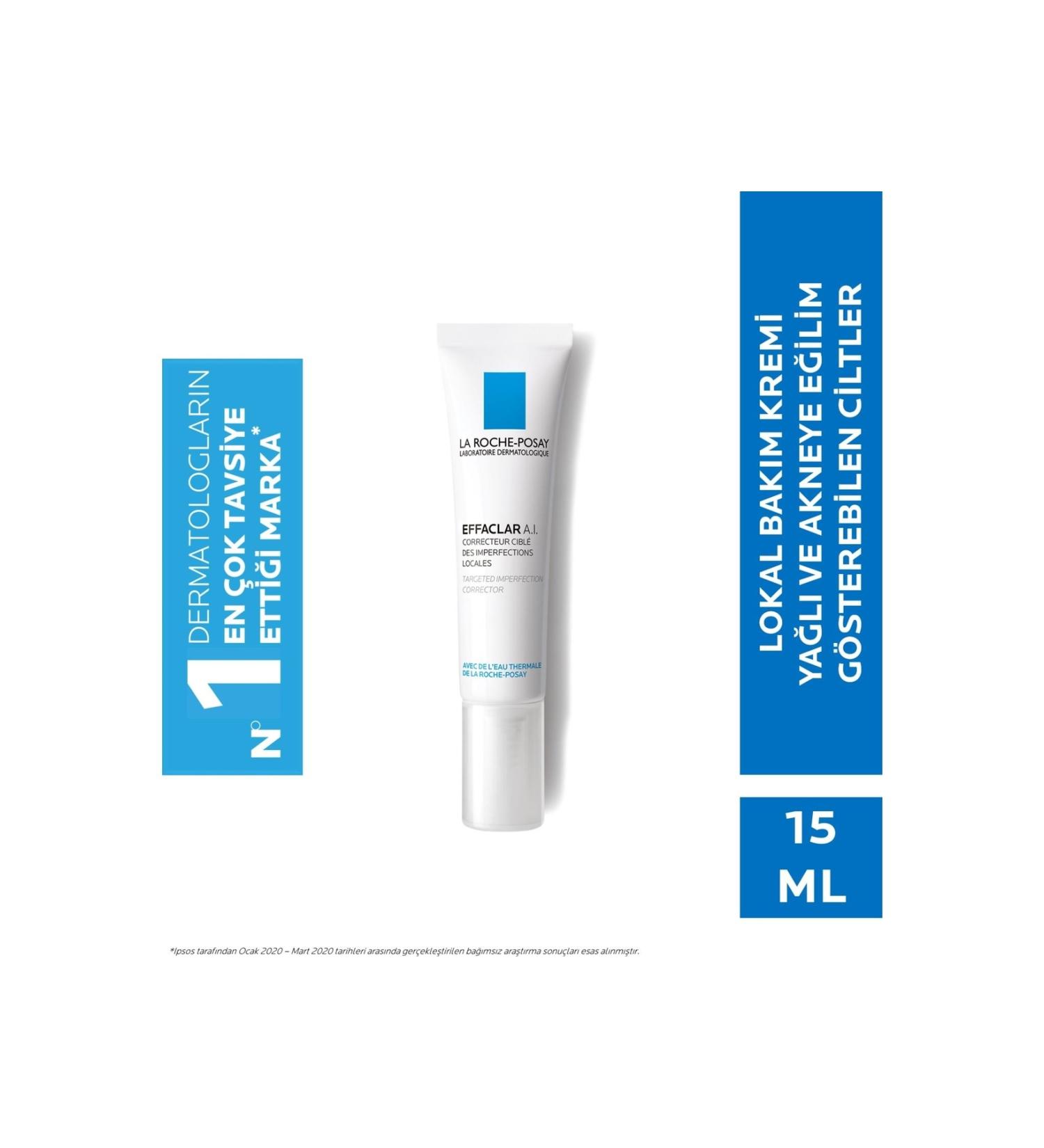 La Roche Posay Effaclar AI Cream for Oily Acne Prone Skin Correcting the Appearance of Skin Imperfections 15ml