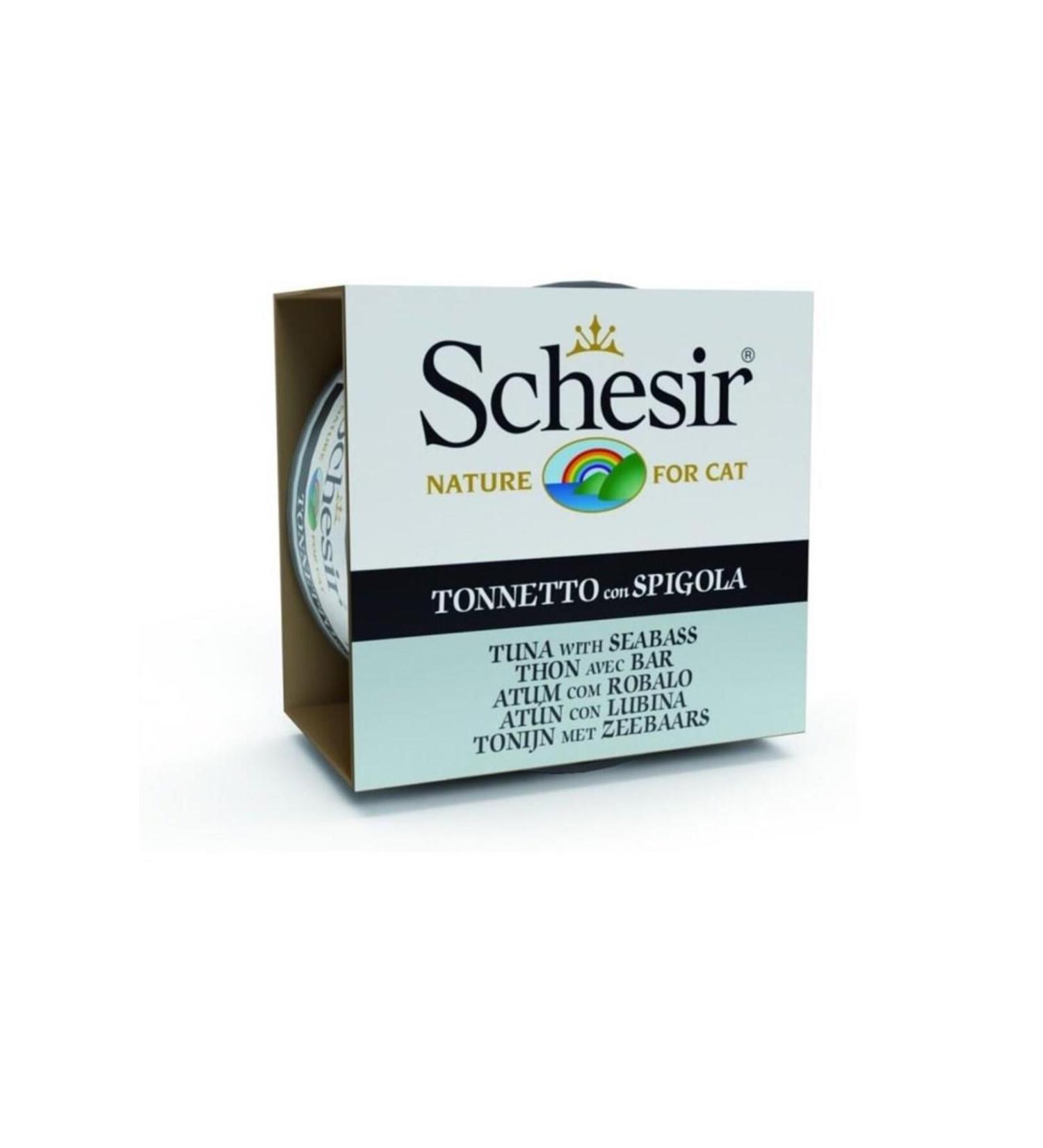 Schesir Tuna and Seabass Jelly Cat Canned Food 85 gr X 6 Pieces