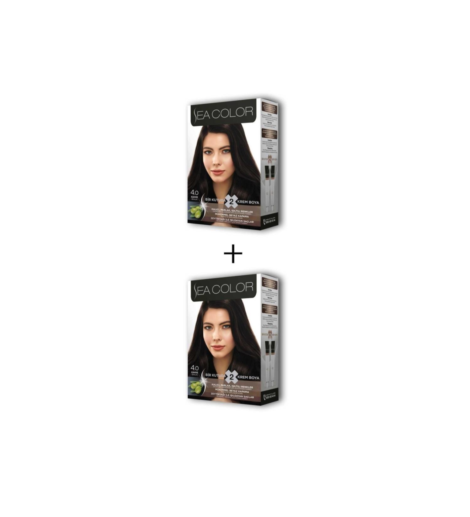 2X2 Tube Cream Hair Dye Set Brown No:4.0