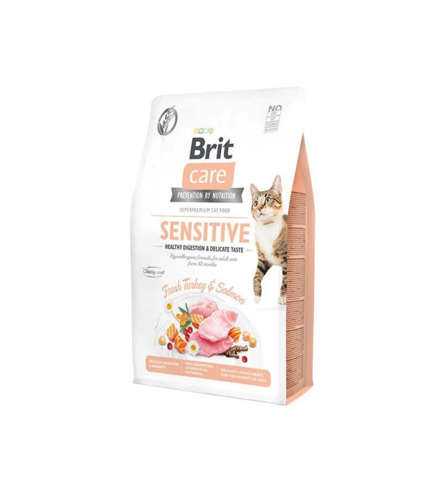 Brit Care Hypoallergenic Sensitive Turkey and Salmon Grain-Free Sensitive Cat Food 2 Kg