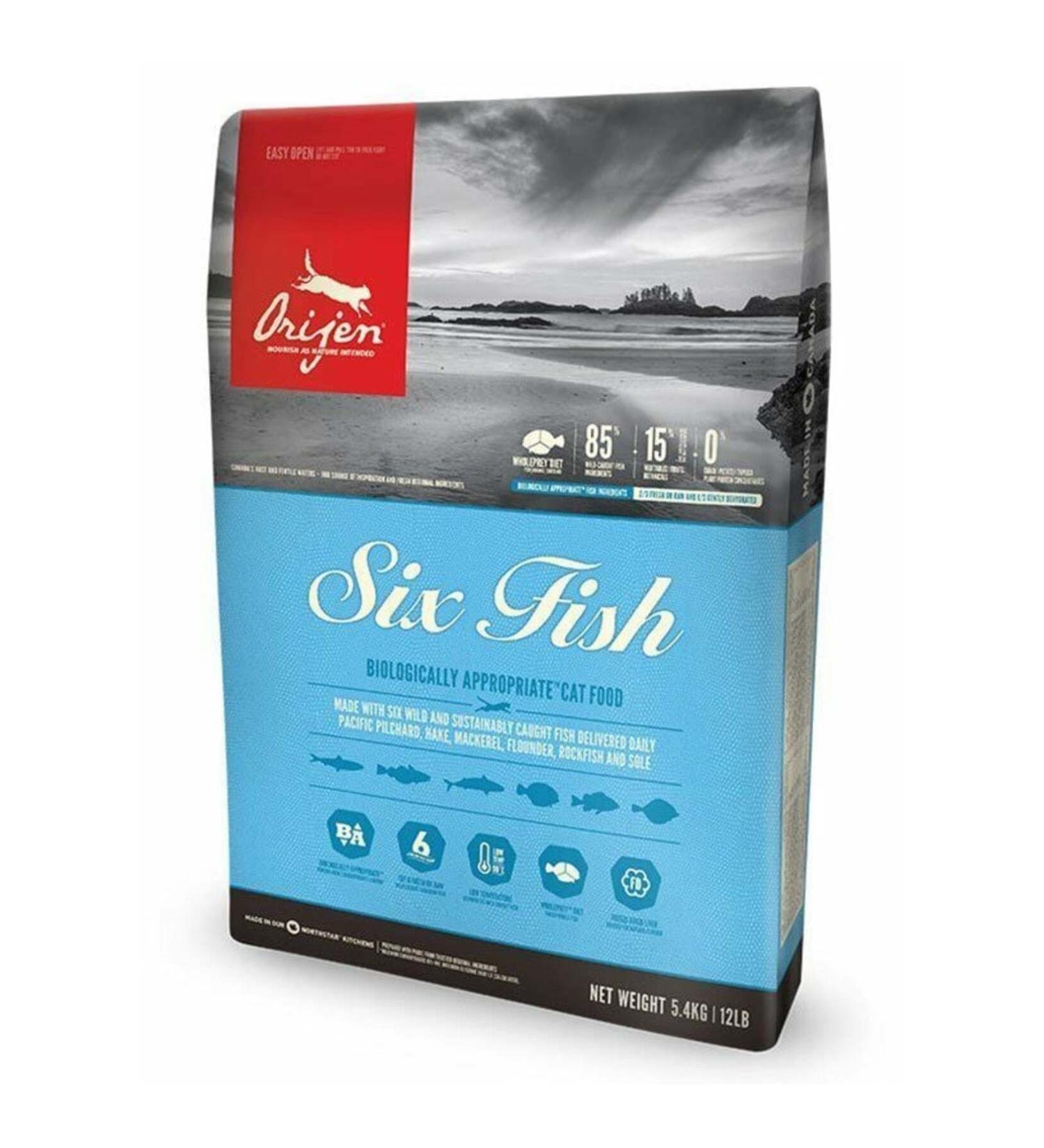 Orijen Six Fish Grain-Free Fish Kitten and Adult Cat Food 1.8 Kg