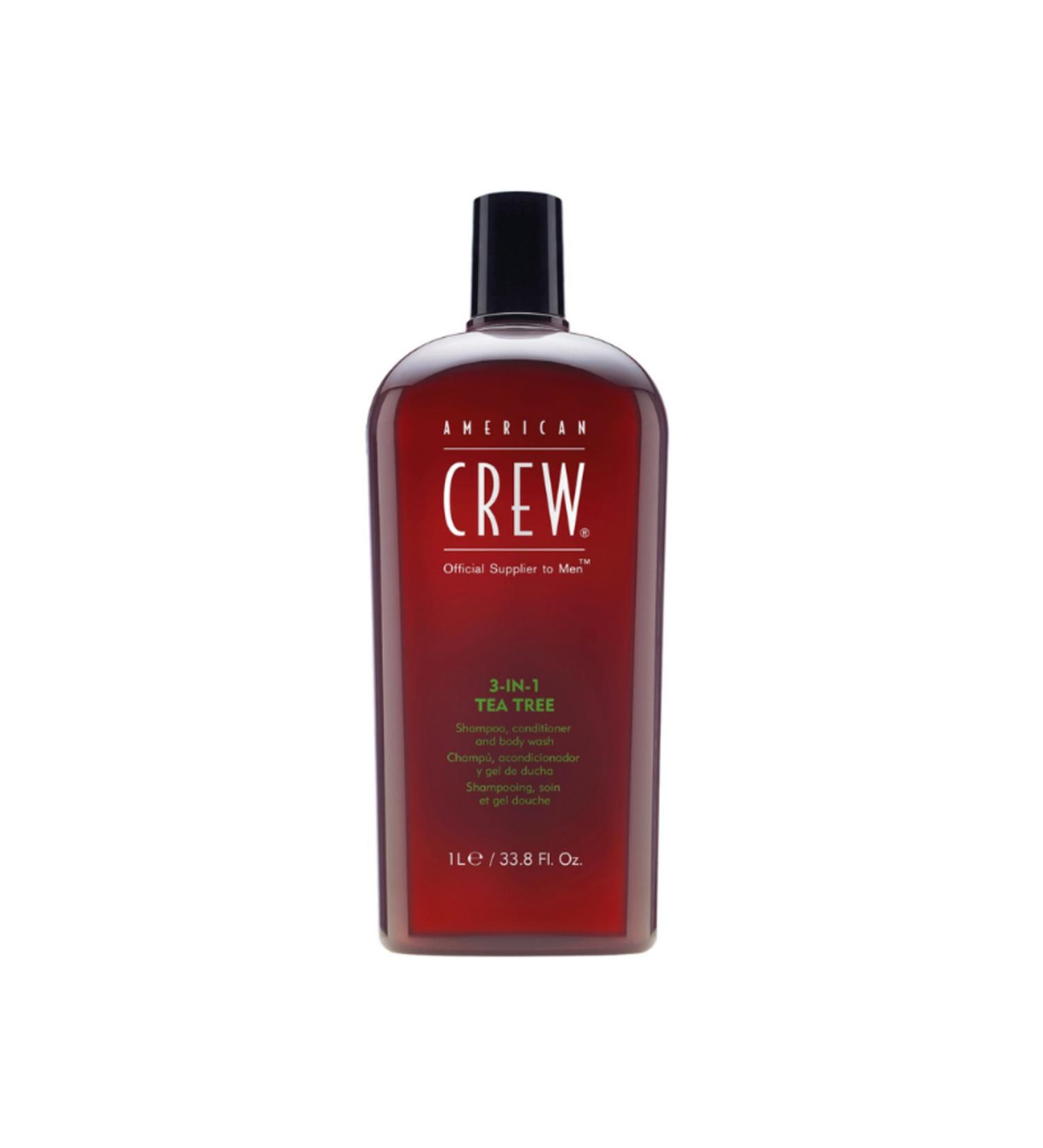 American Crew Tea Tree Men's 3 in 1 Shampoo + Conditioner + Shower Gel 1000 ml