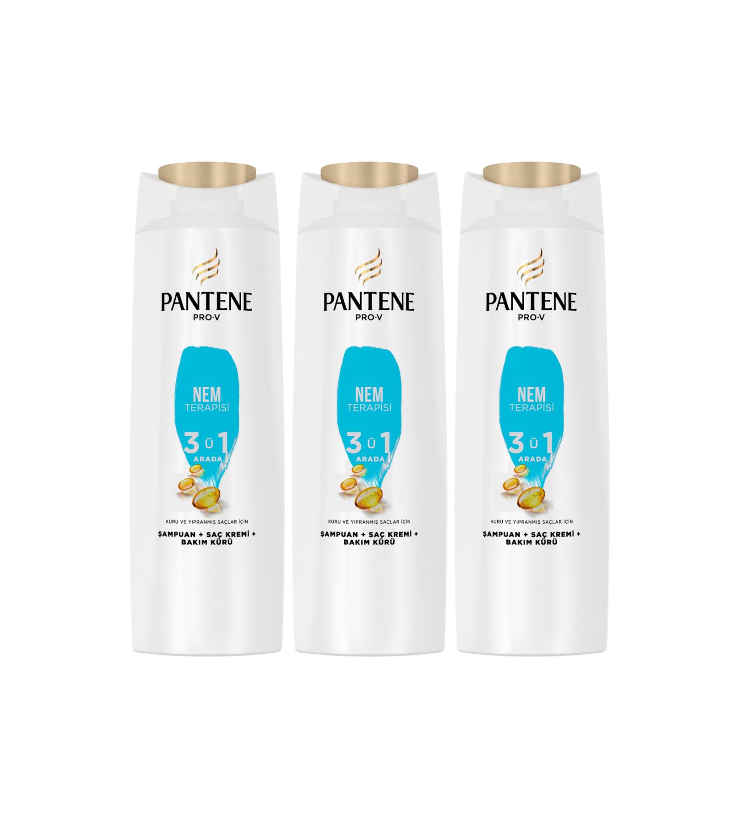 Pantene 3 in 1 Moisture Therapy Shampoo 350 ml 3 Pieces - Buy Online on GoSupps.com