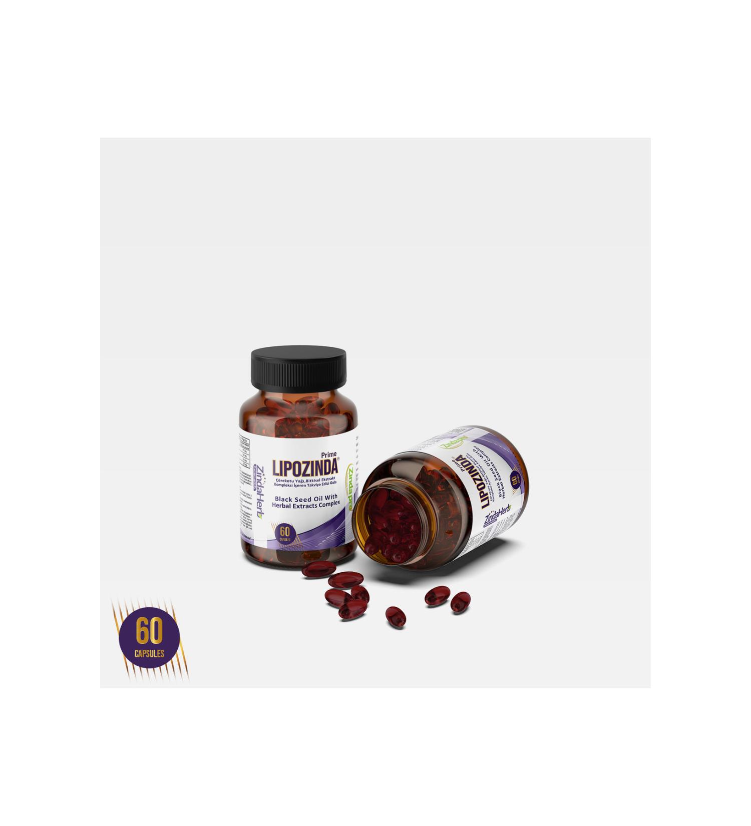 Zinda Herb Lipozinda Prime Herbal Support for Natural Health and Vitality - 750ml - 60 Pieces