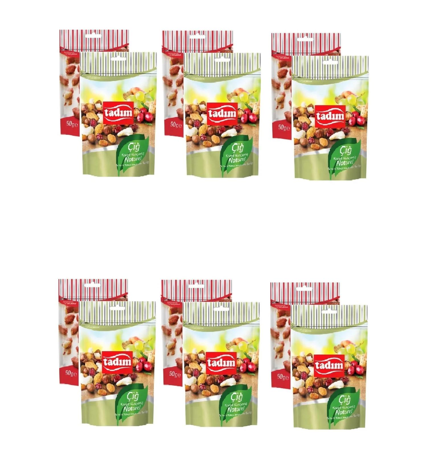 Tad m Mixed Nuts Raw Natural 75 Gr x 6 Pieces and Salted Roasted Peanuts 90 Gr x 6 Pieces