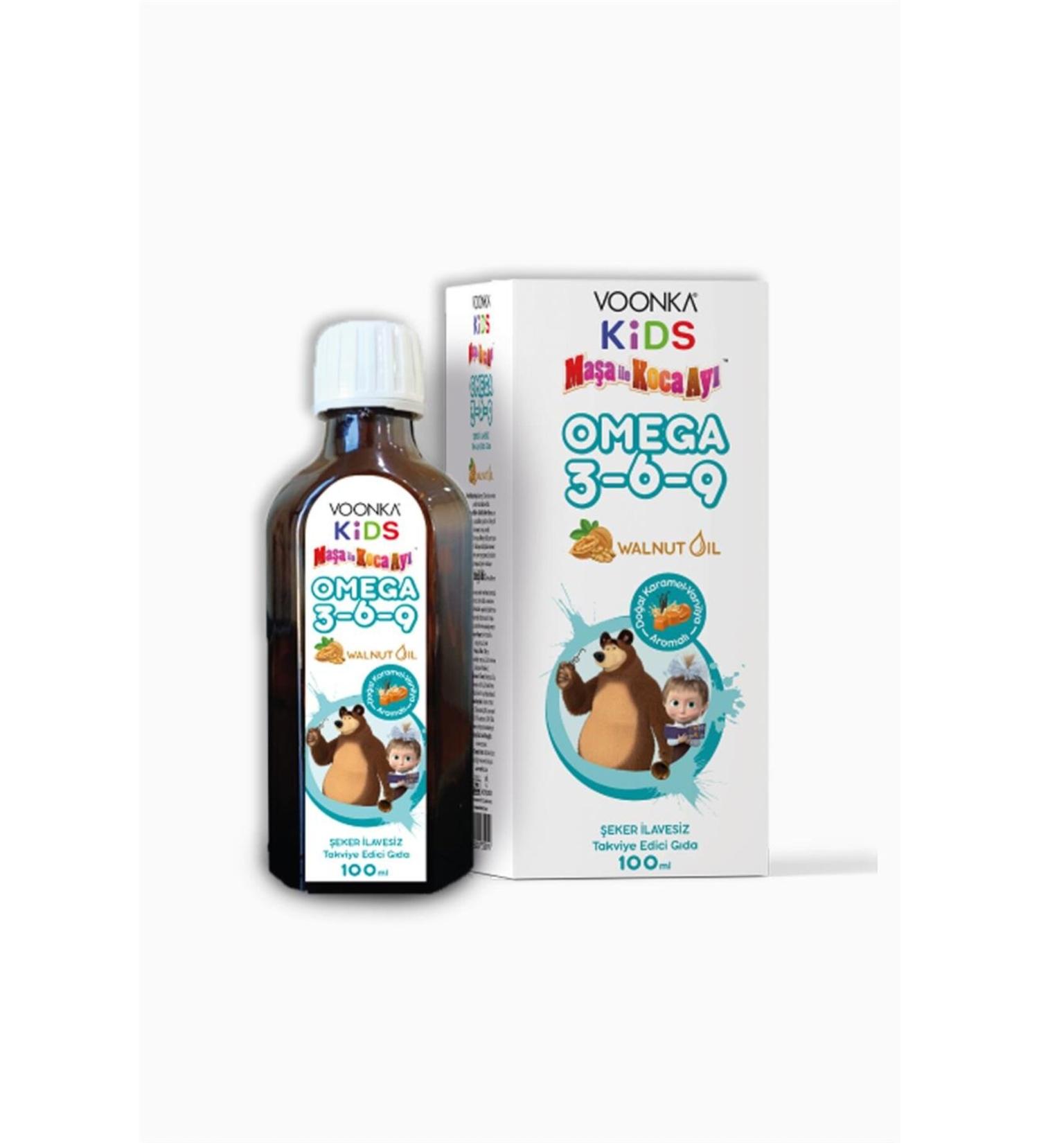 Voonka Kids Omega 3-6-9 Masha And The Bear 100ml Caramel Vanilla Flavored