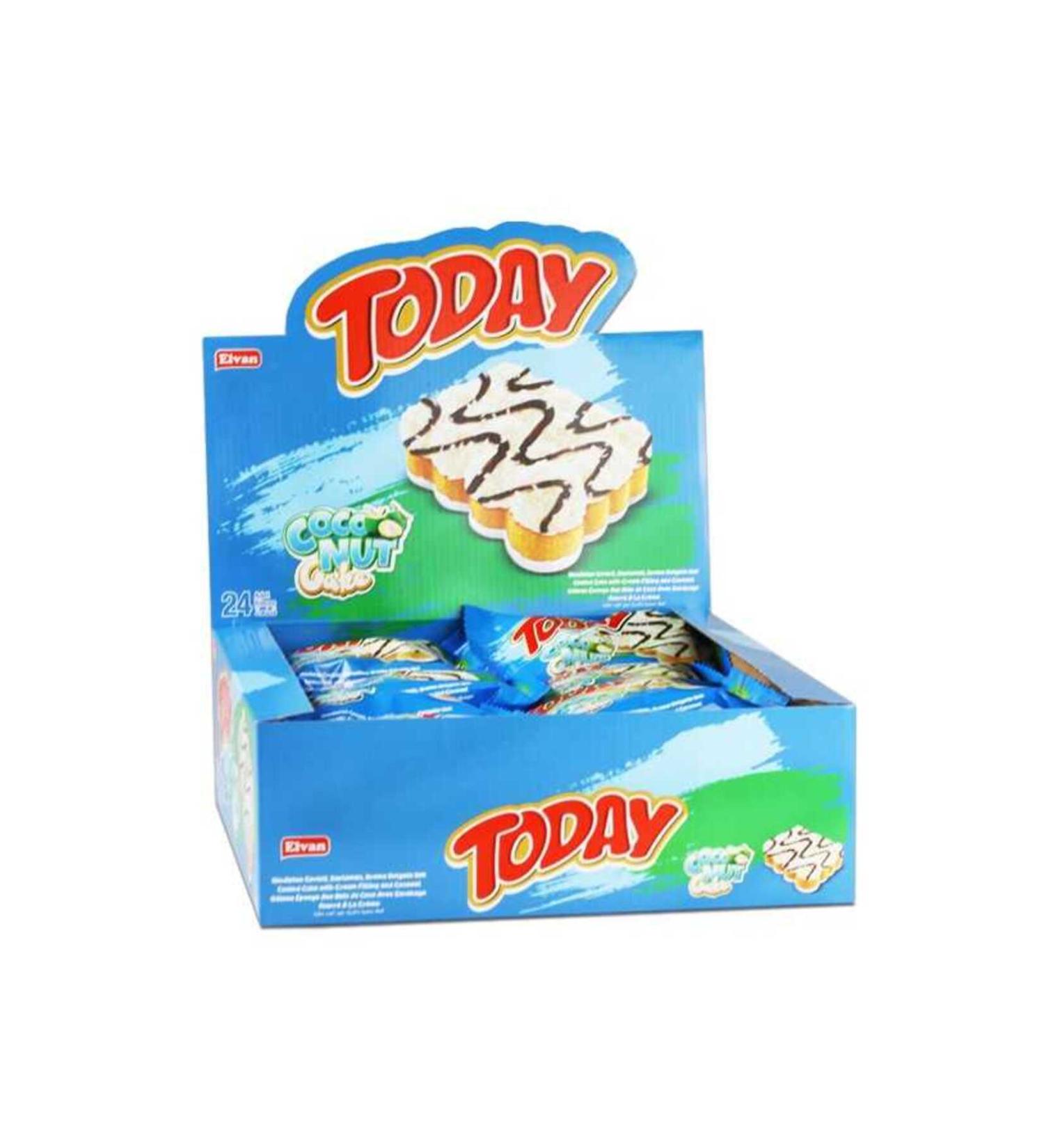 Elvan Today Coconut Cake with Coconut 40 Gr. 24 Pieces (1 Box) - Buy Online on GoSupps.com