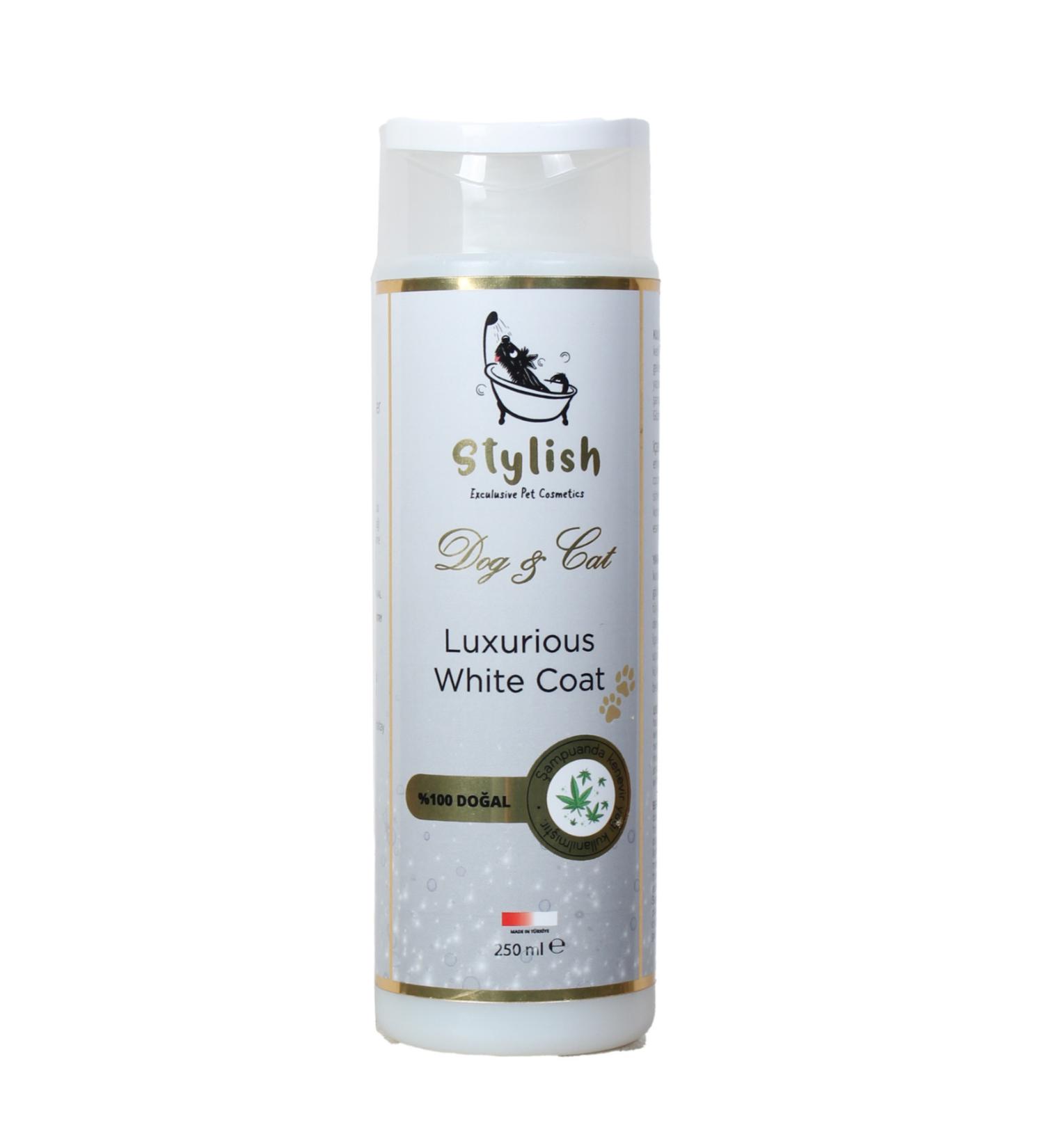 Stylish exculusive pet cosmetics Organic Shampoo for White Dogs and Cats to Prevent Shedding 250 ml - Buy Online on GoSupps.com
