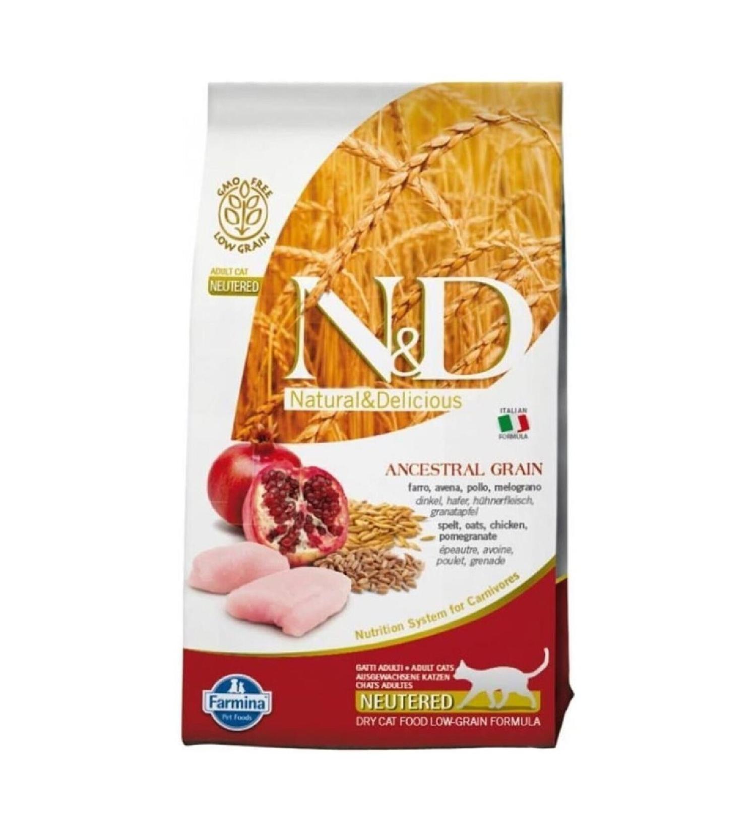 N & D Low Grain Chicken Sterile Cat Food 1.5kg