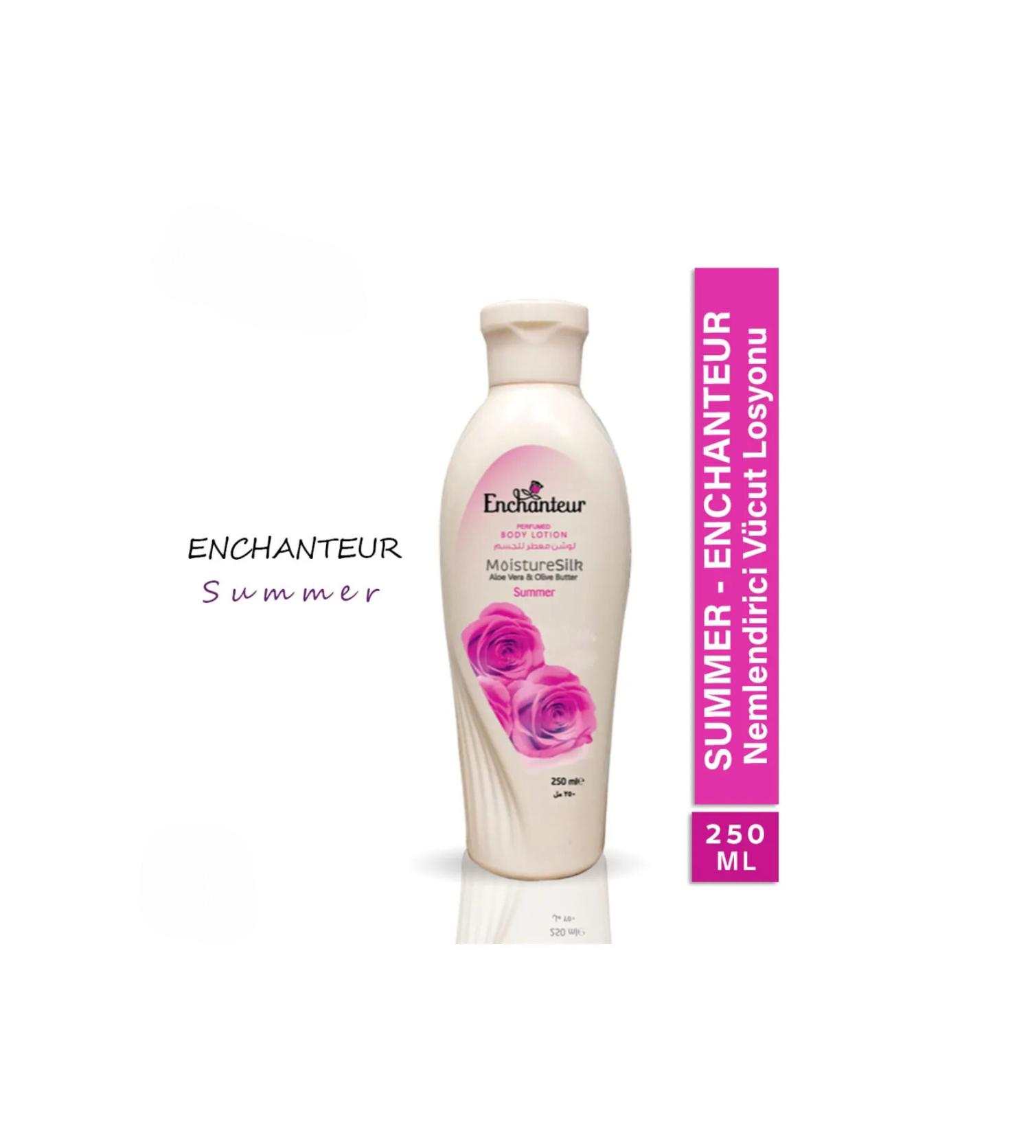 ENCHANTEUR Summer High Quality Moisturizing Body Lotion 250 Ml-Rose and Bergamot Content