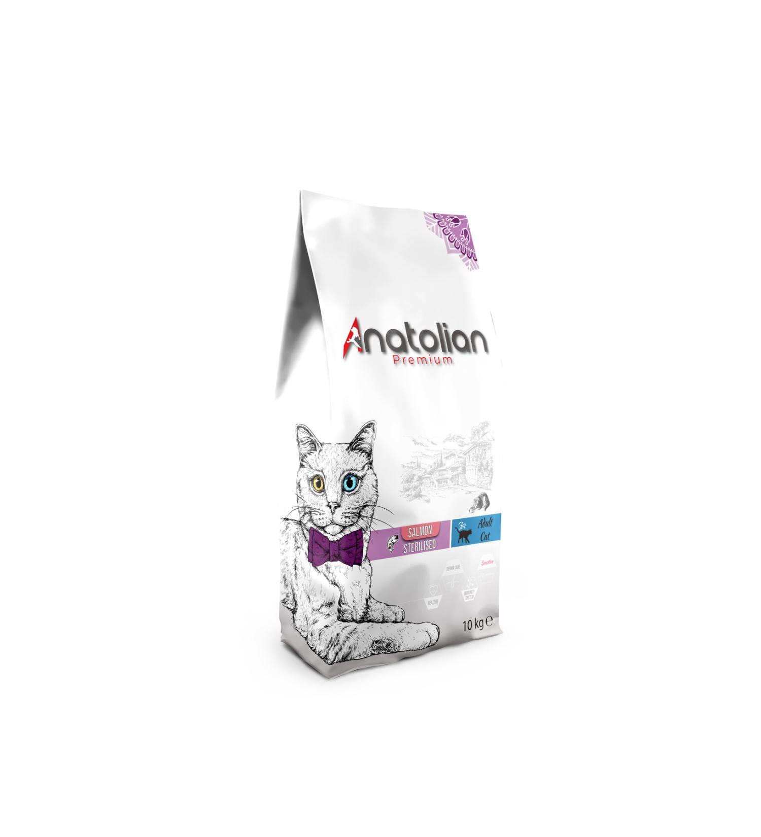 Anatolian Premium Salmon Meat Sterilized Cat Food 10 Kg - Buy Online on GoSupps.com