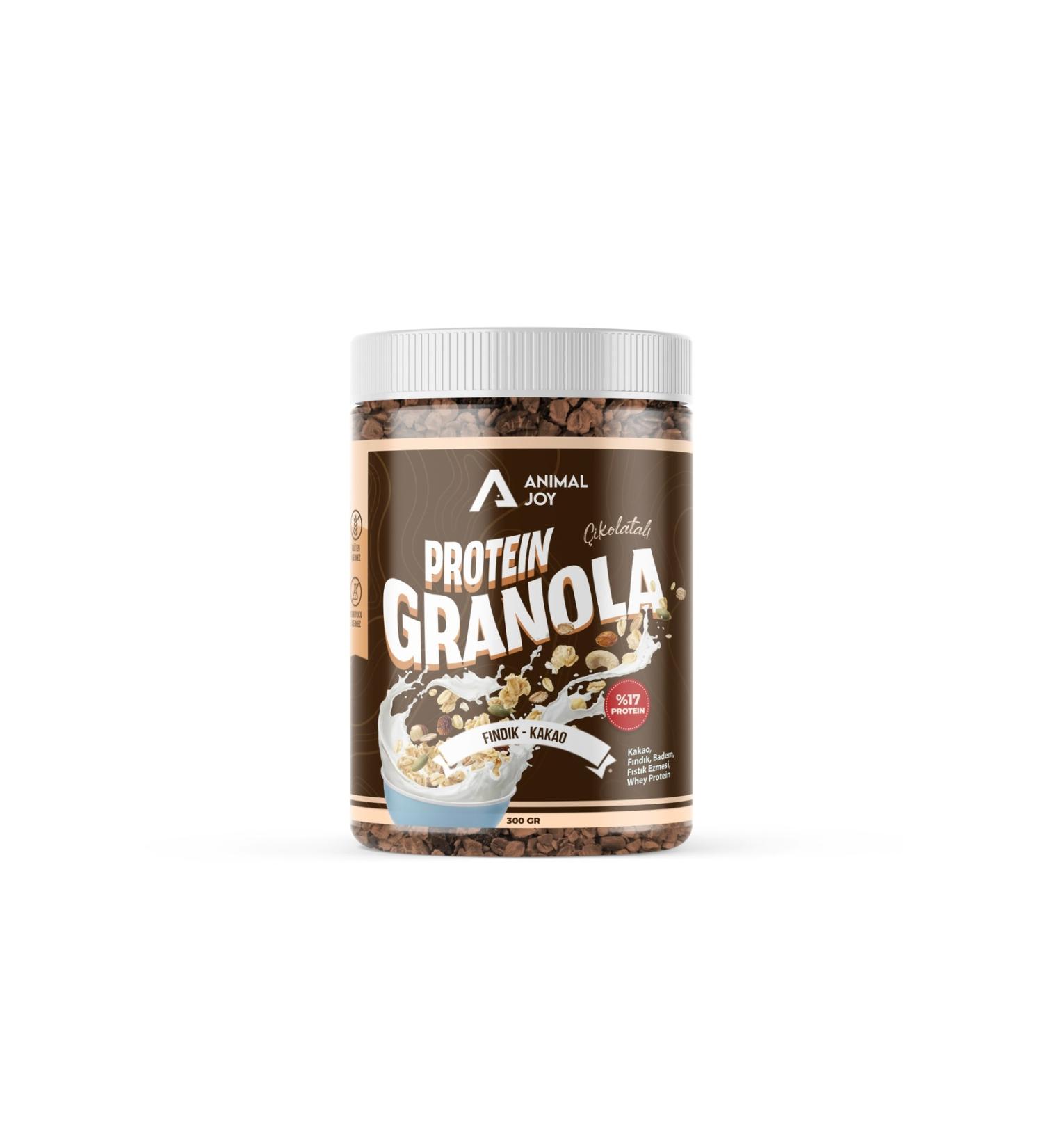 Animal Joy Protein Granola - Extra Hazelnut Almond Cocoa - Whey Protein Added - 350 gr