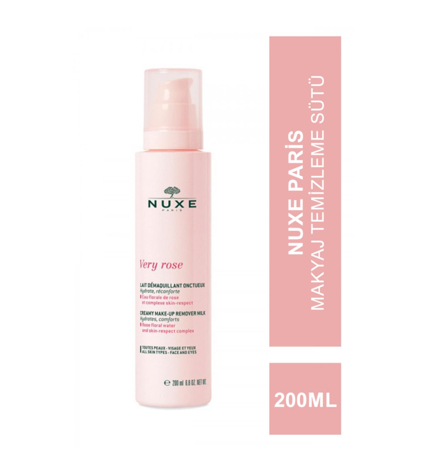 Nuxe Very Rose - Moisturizing Make-Up Remover Milk Suitable for Face Eyes and Lips 200 ml