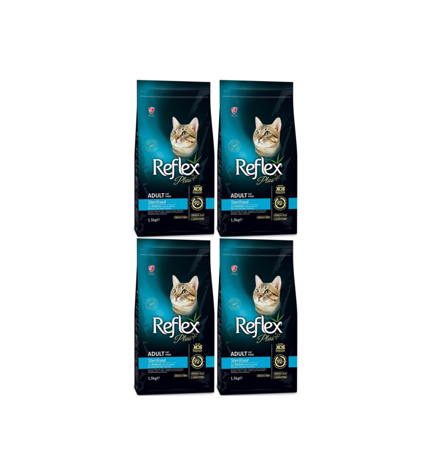 Reflex Plus Sterilized Salmon Sterilized Cat Food 1.5 kg - 4 Pieces - Buy Online on GoSupps.com