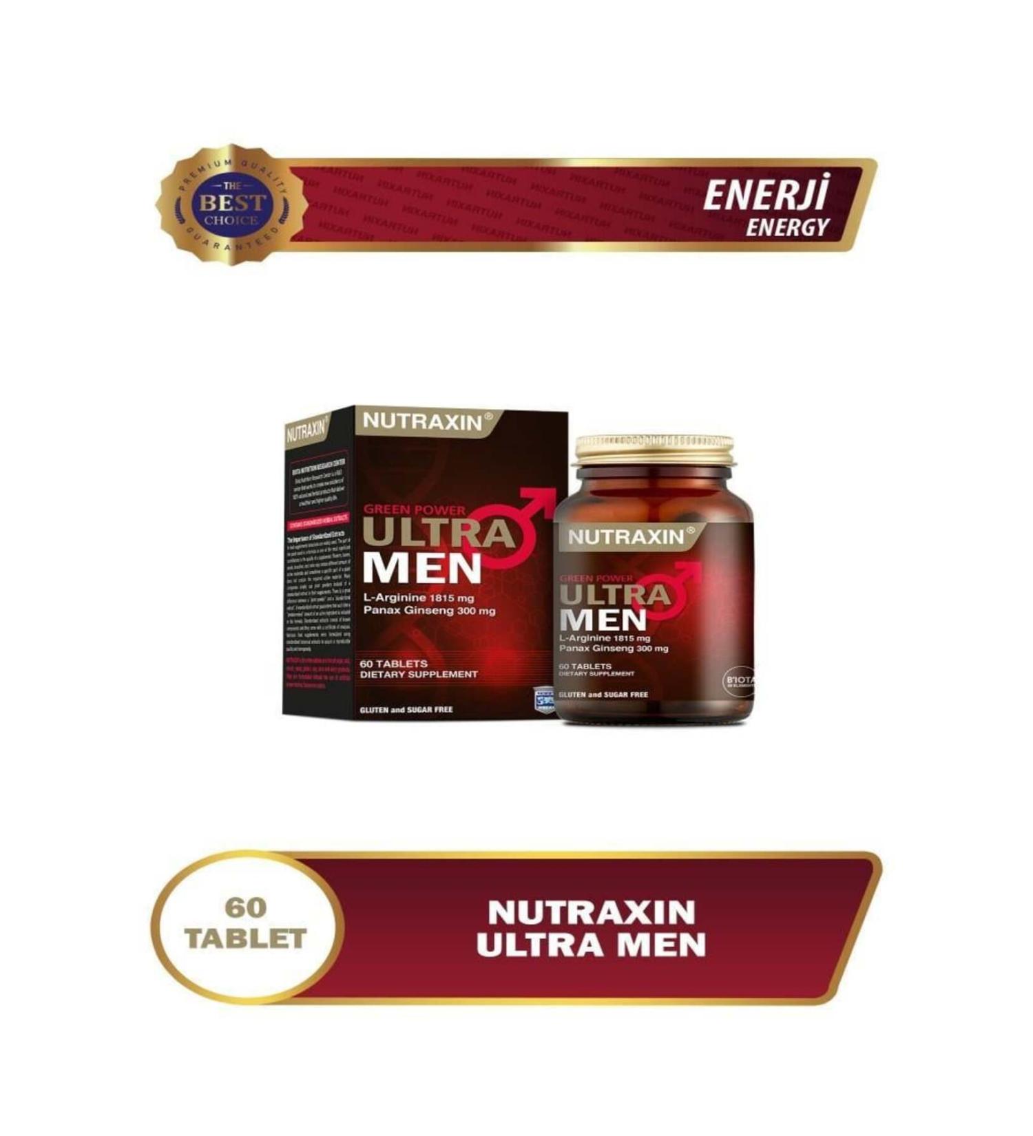 Nutraxin Ultra Men 60 Tablets Panex Ginseng Containing Supplementary Food
