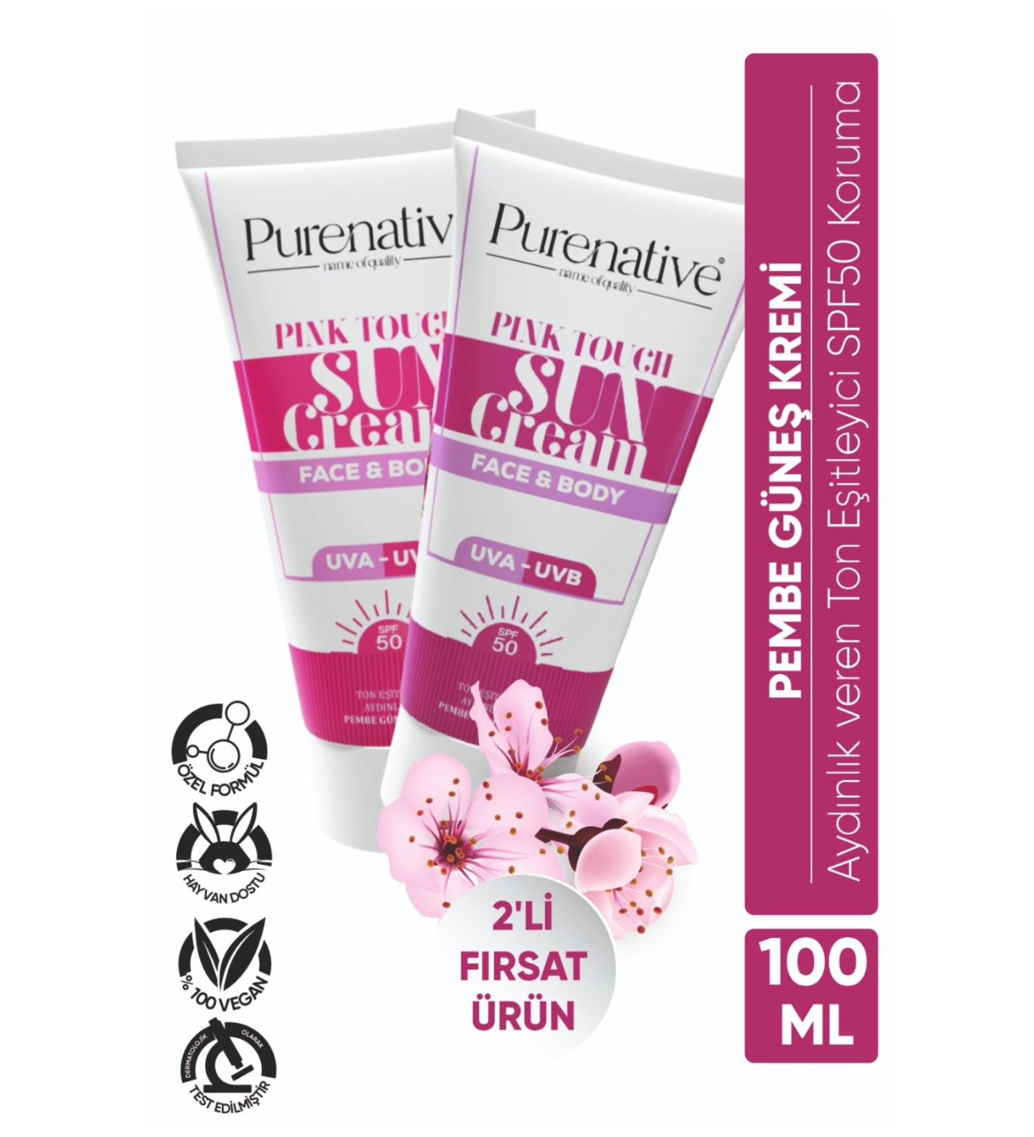 PURENATIVE Duo 100 ml Tone Equalizing Pink Sunscreen