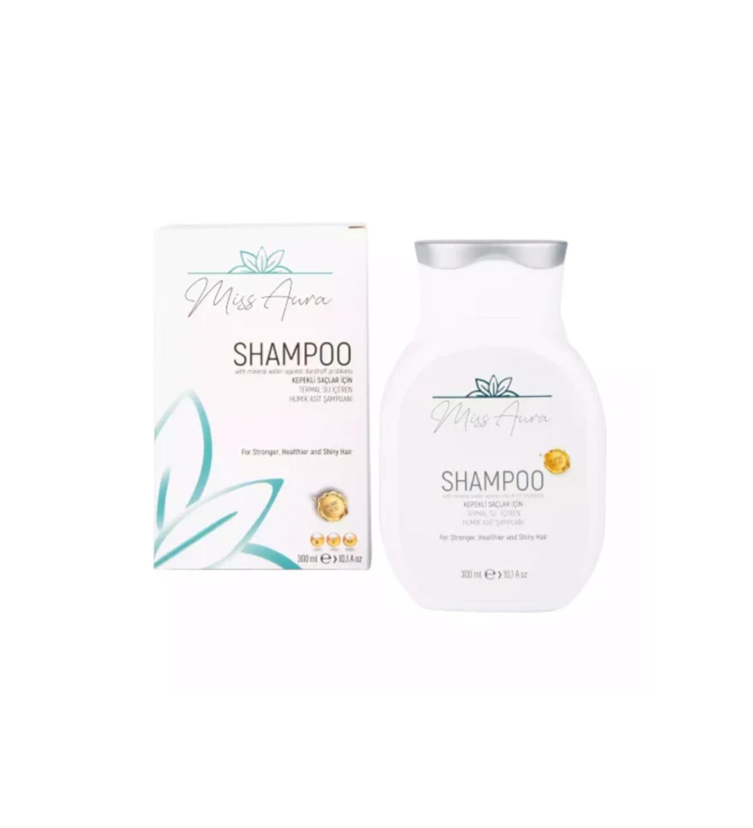 Miss Aura Shampoo for Oily & Dandruff Hair Thermal Water and Humic Acid Content 300 ml