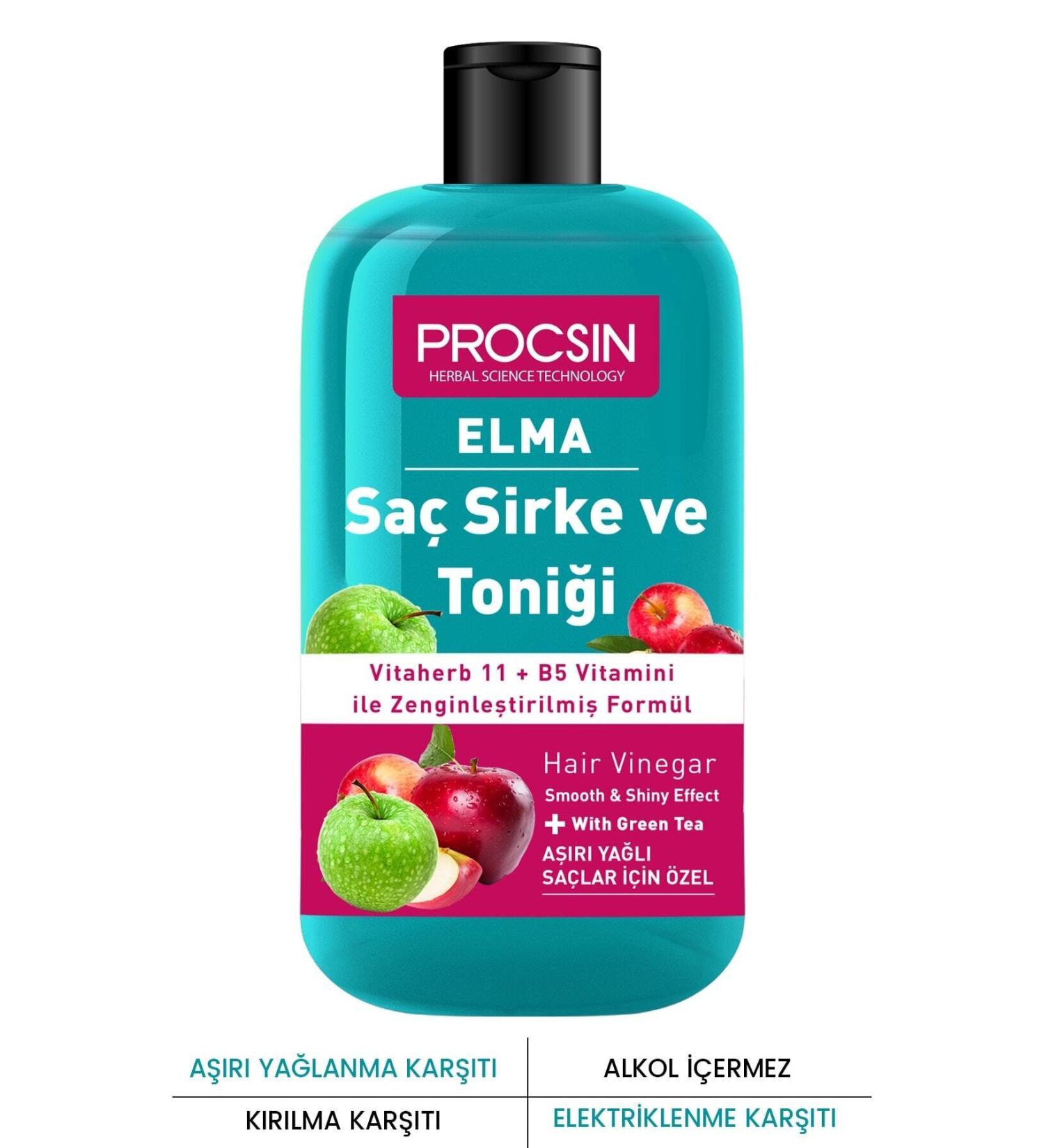 PROCSIN Anti-Excessive Oiliness Apple Hair Vinegar and Tonic 250 ml - Buy Online on GoSupps.com