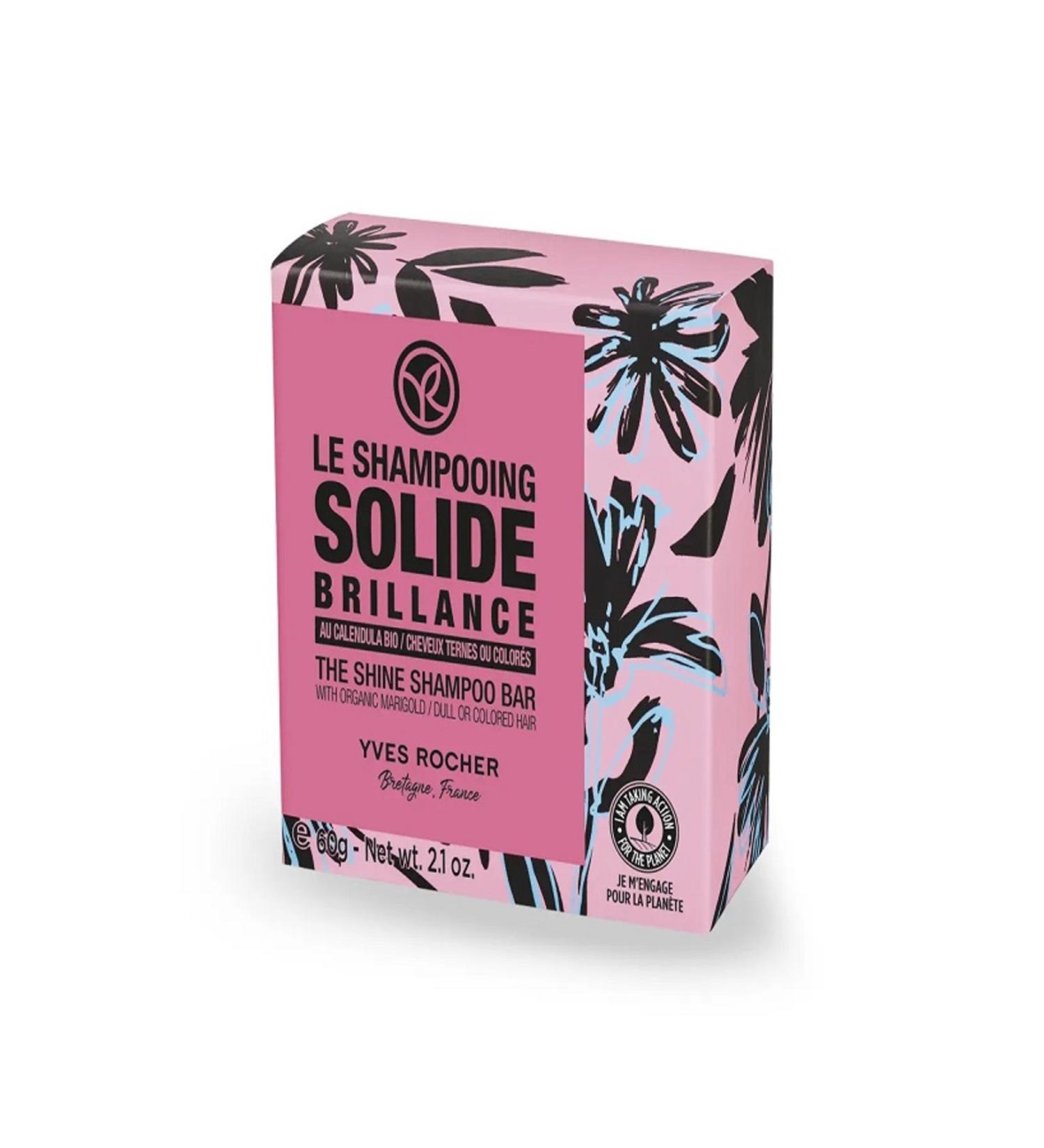 Yves Rocher Shine Solid Shampoo - Lifeless Hair / Brillance Organic Calendula 60 g