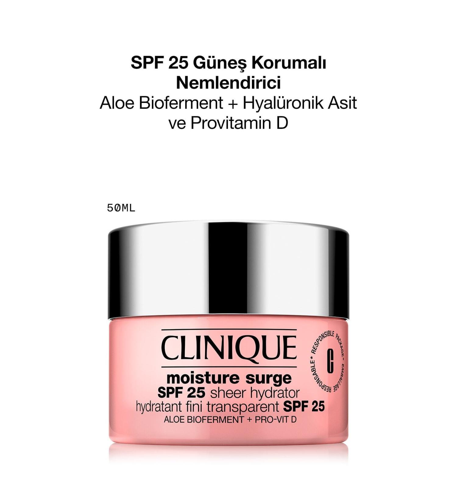 Clinique Sun Protection Moisture Surge SPF 25 Pro-vit D Vitamin & Aloe Bioferment 50 ML