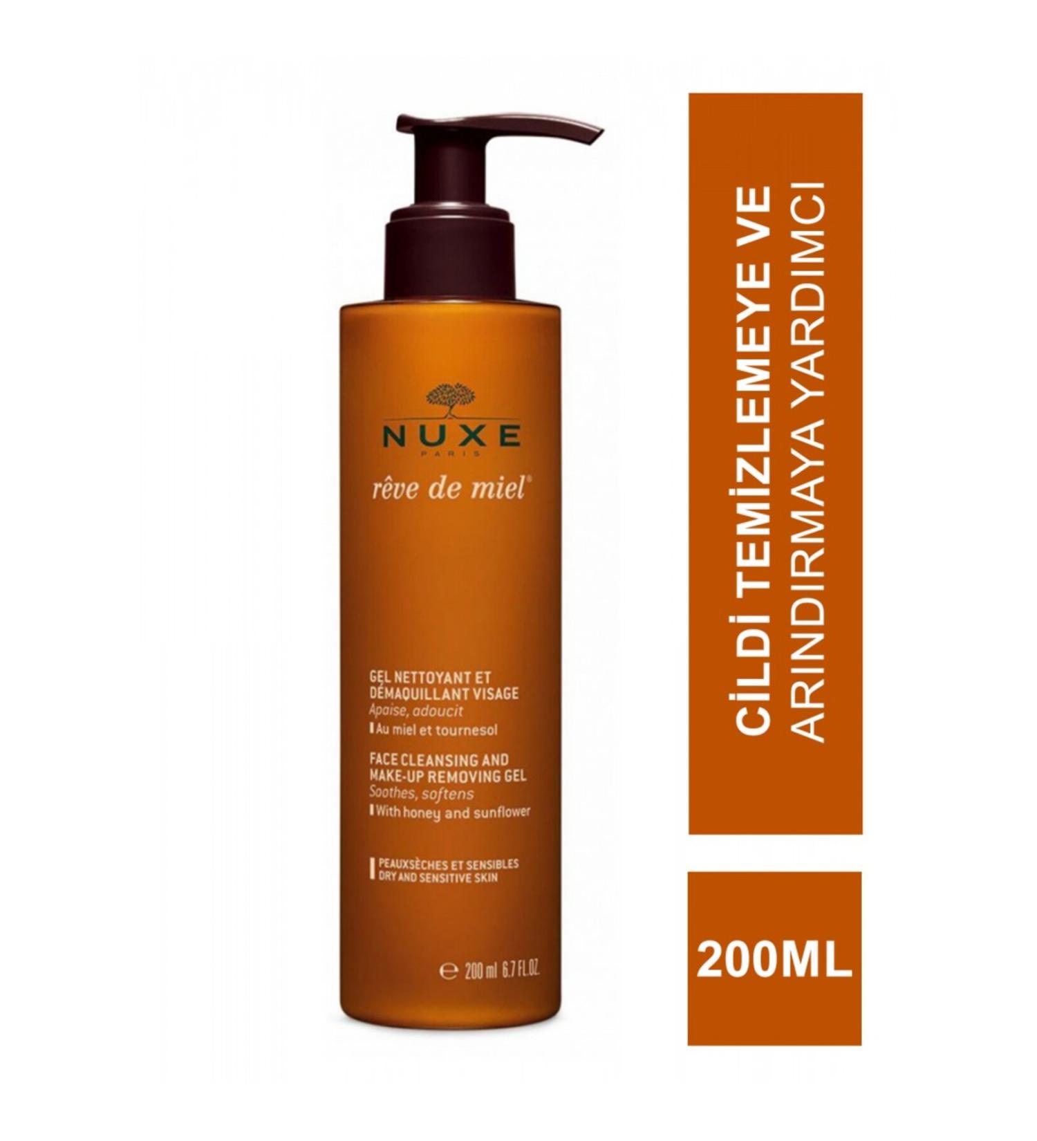 Nuxe Reve de Miel Gel Nettoyant Visage - Cleansing Purifying Face and Make-up Remover Gel 200 ml